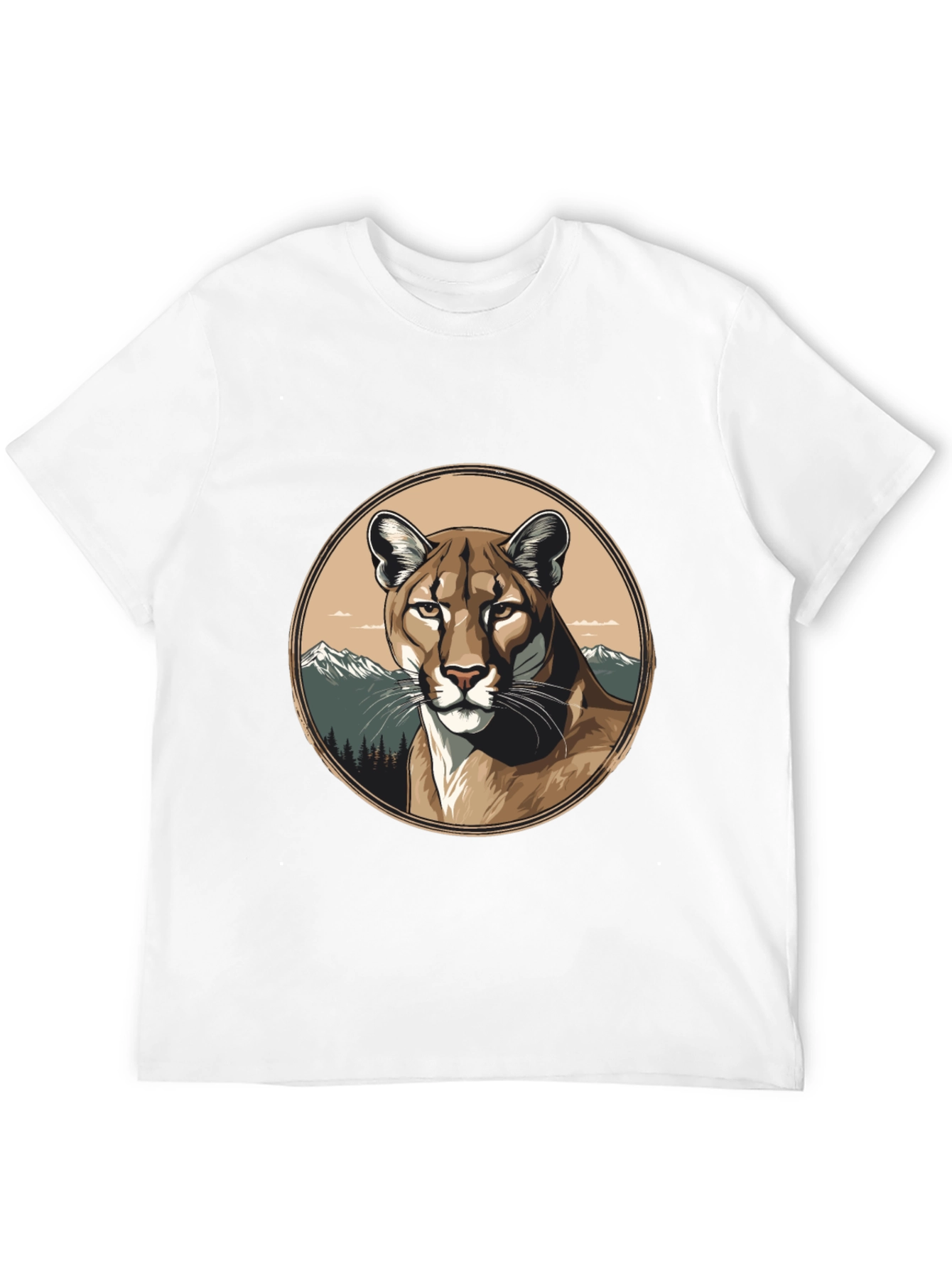 Mountain Lion Graphic Tee - Premium Black T-Shirt