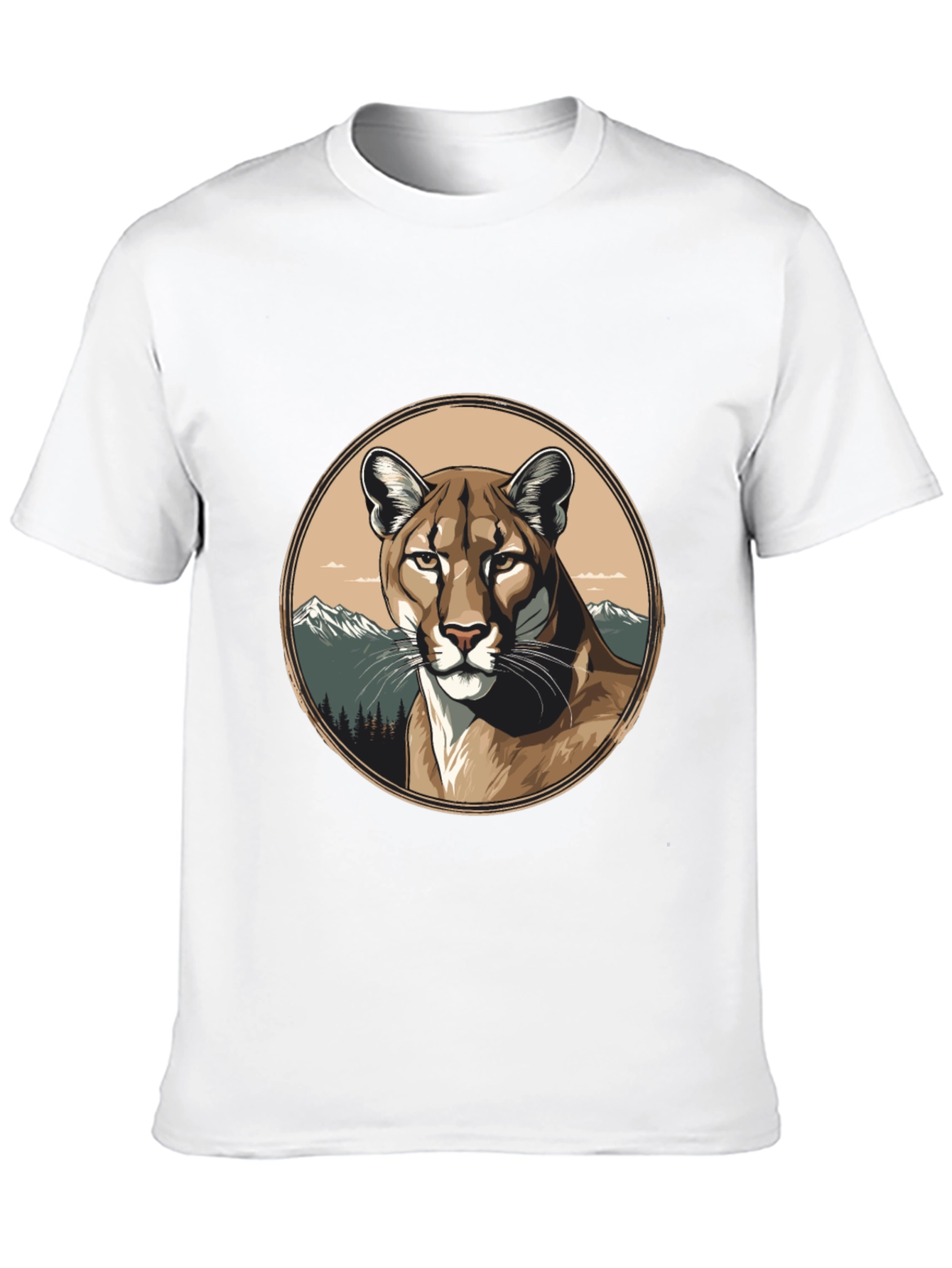 Mountain Lion Graphic Tee - Premium Black T-Shirt