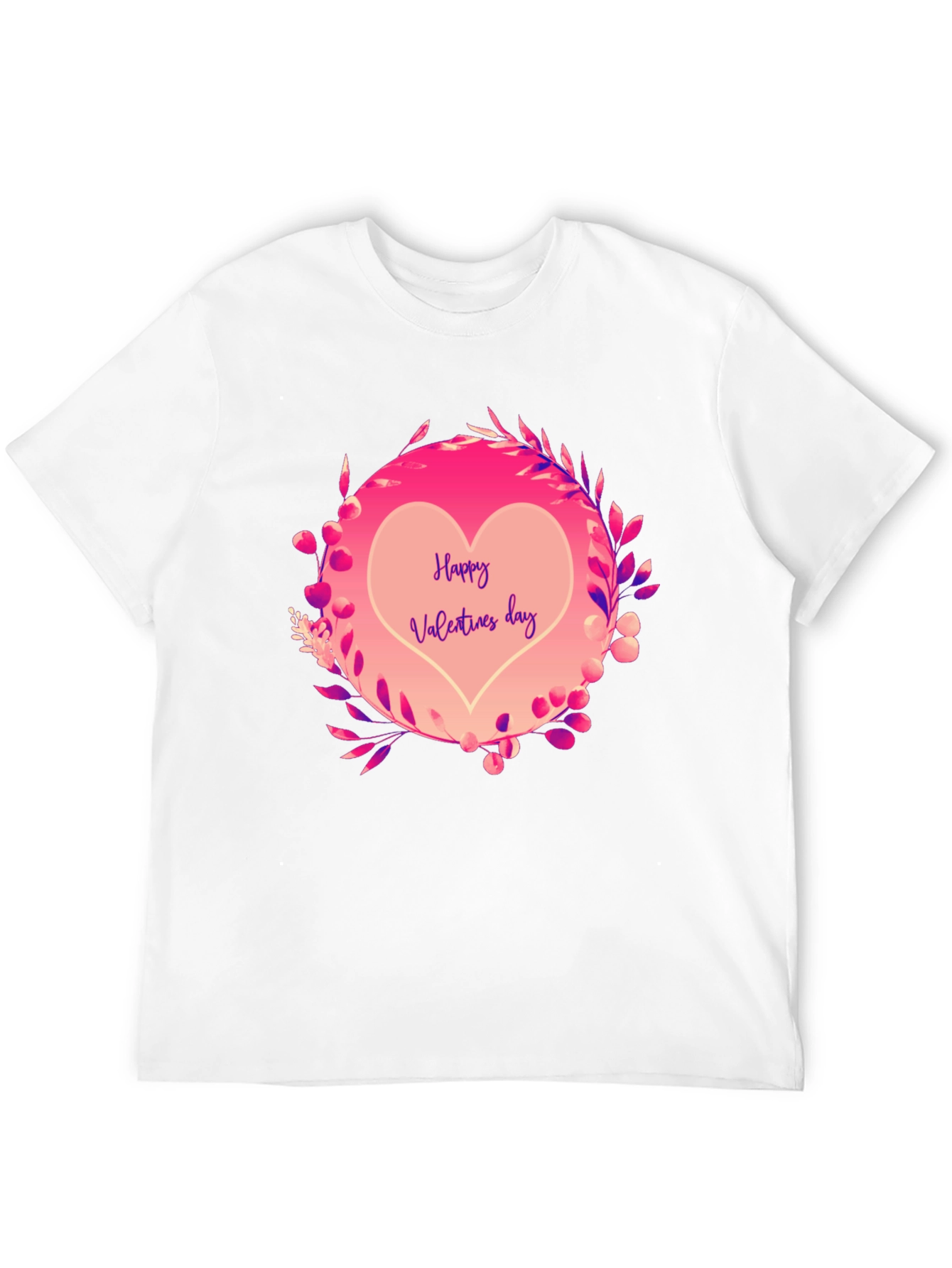 Happy Valentines Day Heart Graphic Tee - Black