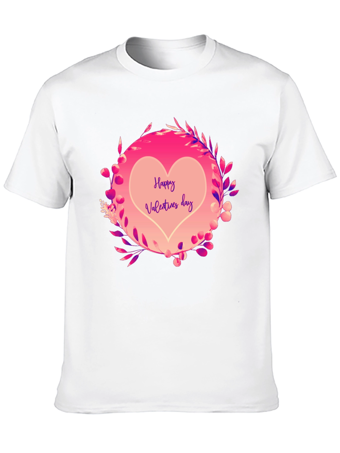 Happy Valentines Day Heart Graphic Tee - Black