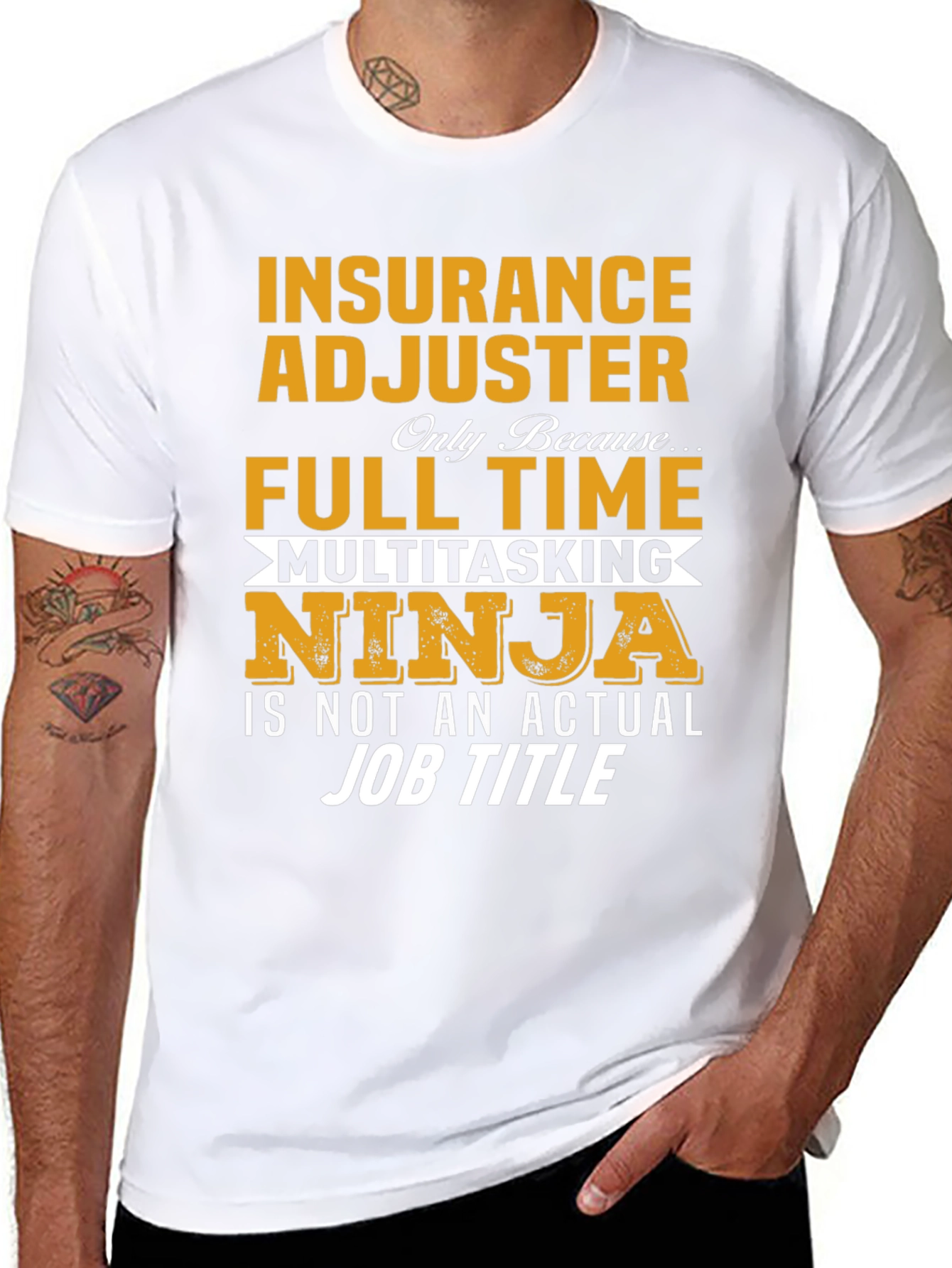 Insurance Adjuster Full Time Ninja T-Shirt