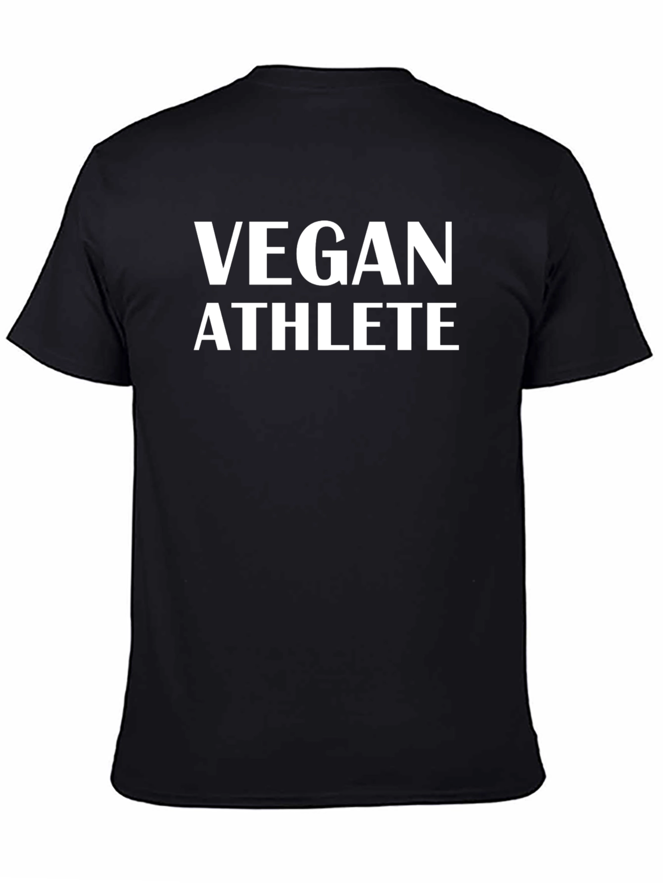 Vegan Athlete T-Shirt - Black Crew Neck