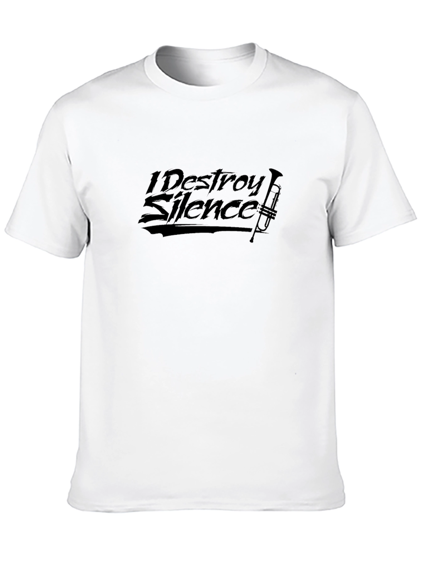 I Destroy Silence Trumpet Graphic Black Tee