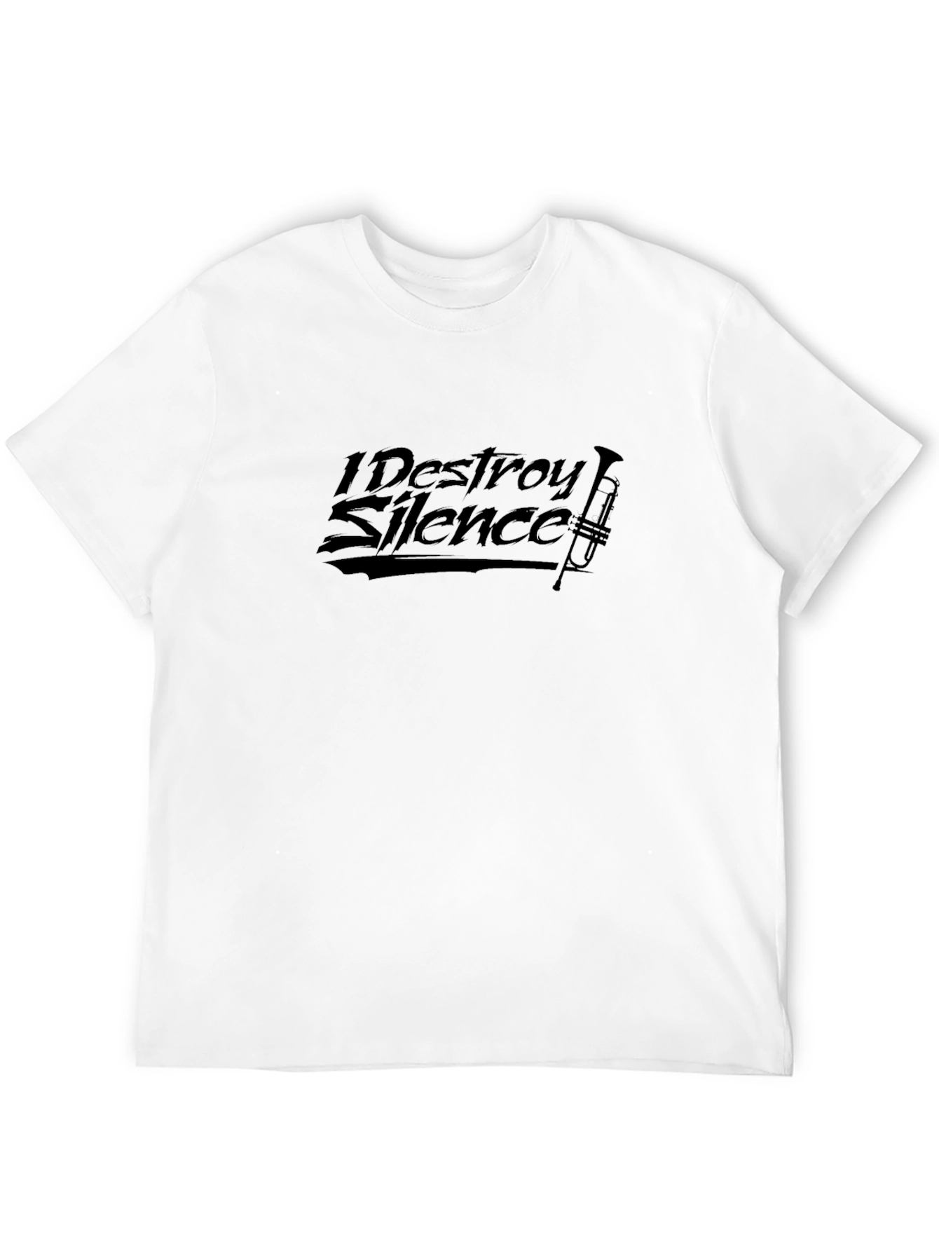 I Destroy Silence Trumpet Graphic Black Tee