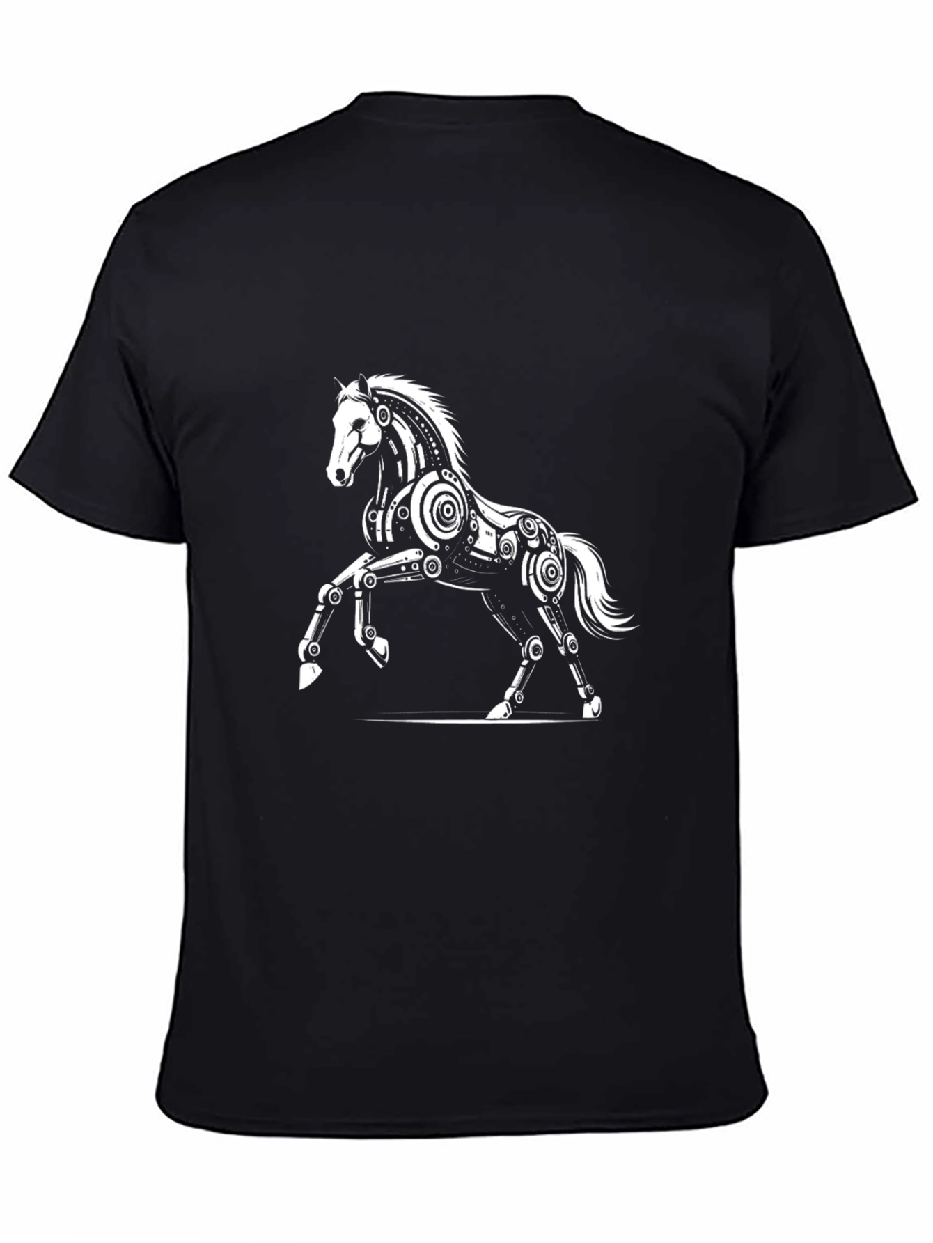 Mechanical Horse Graphic Tee - Black