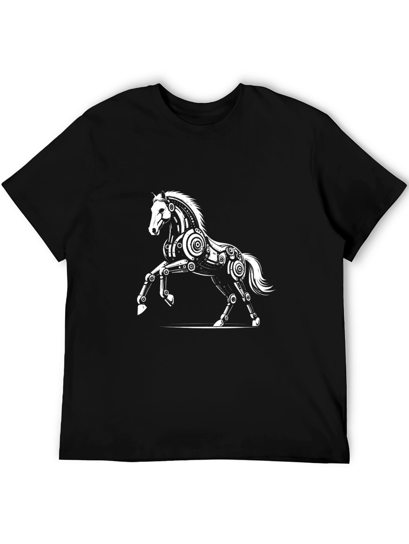 Mechanical Horse Graphic Tee - Black