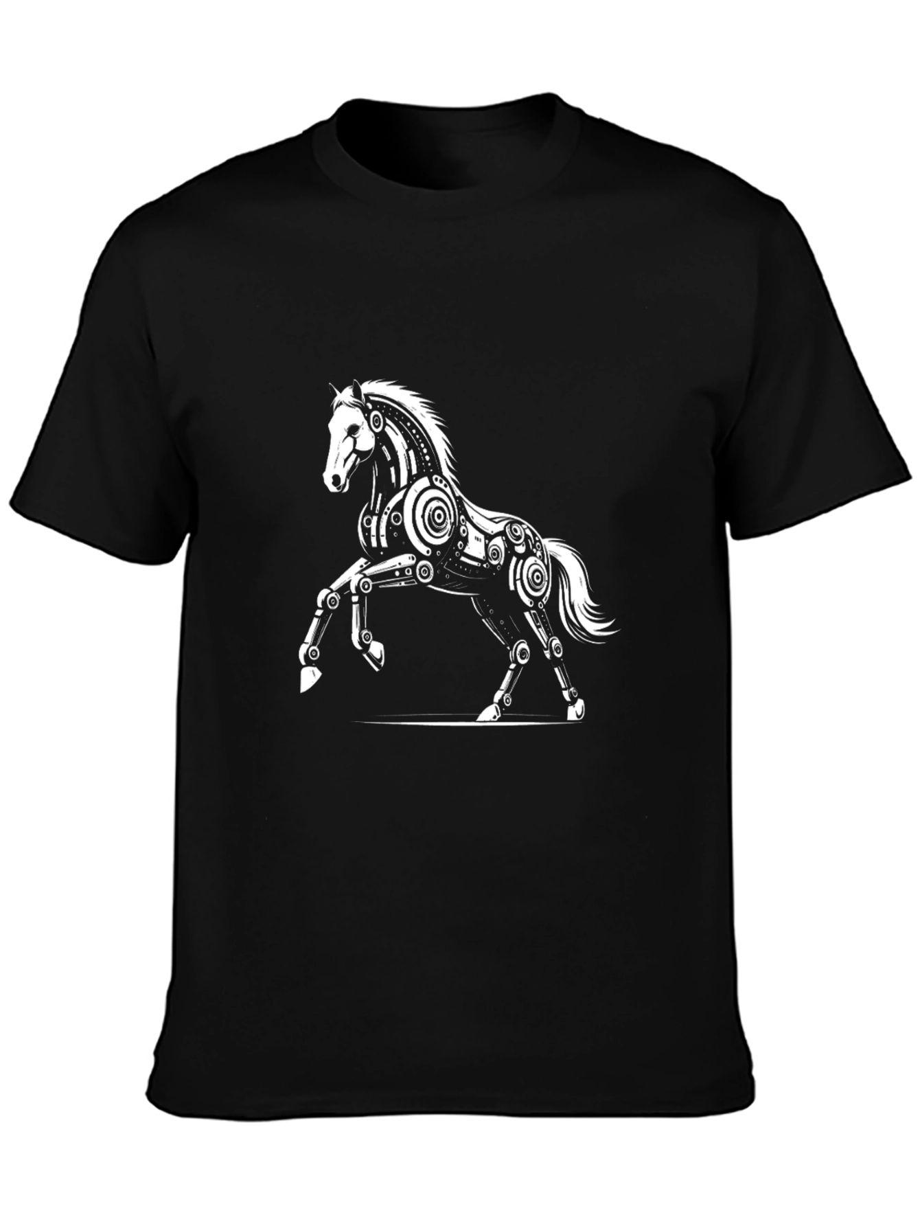 Mechanical Horse Graphic Tee - Black