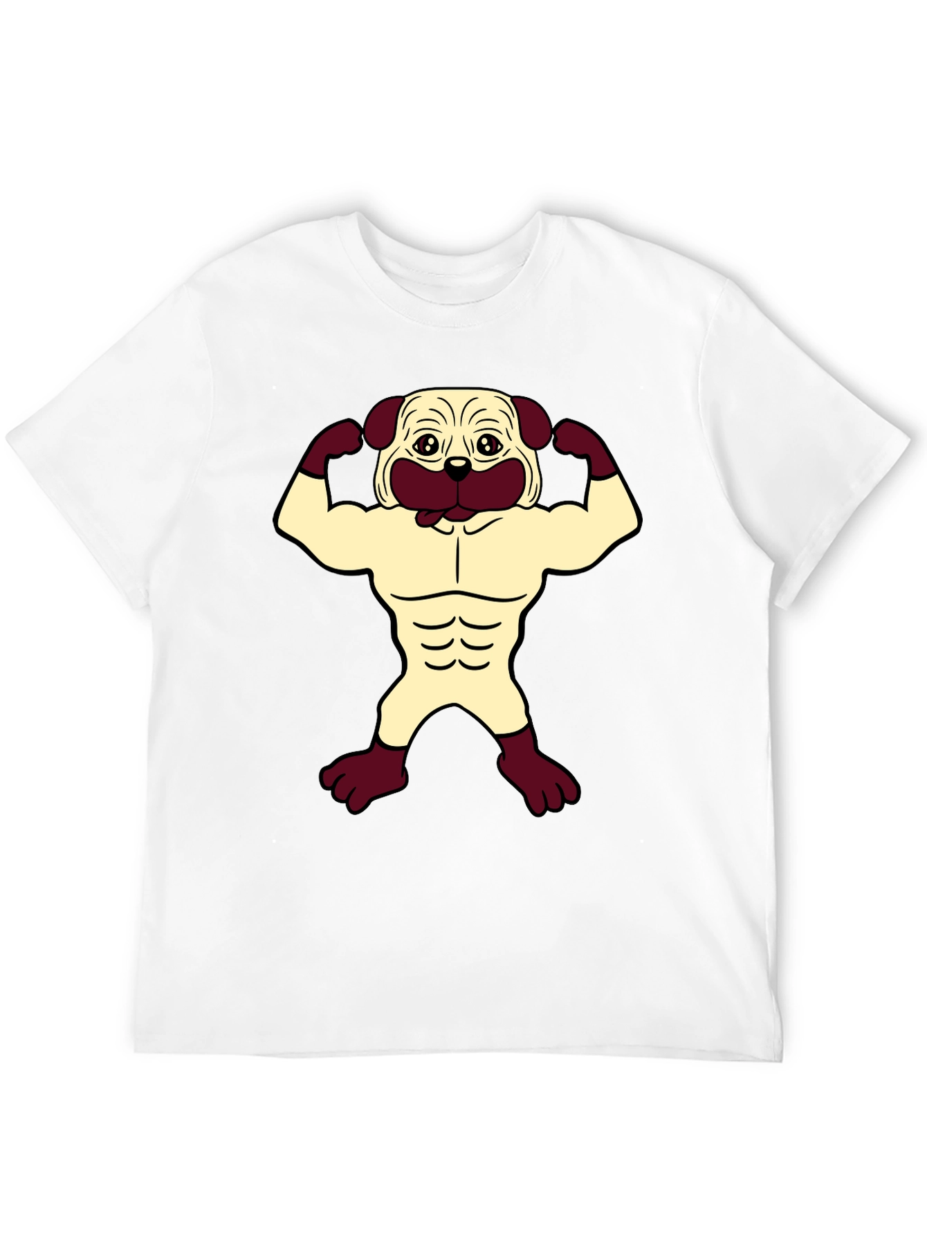 Pug Muscle T-Shirt - Black Graphic Tee