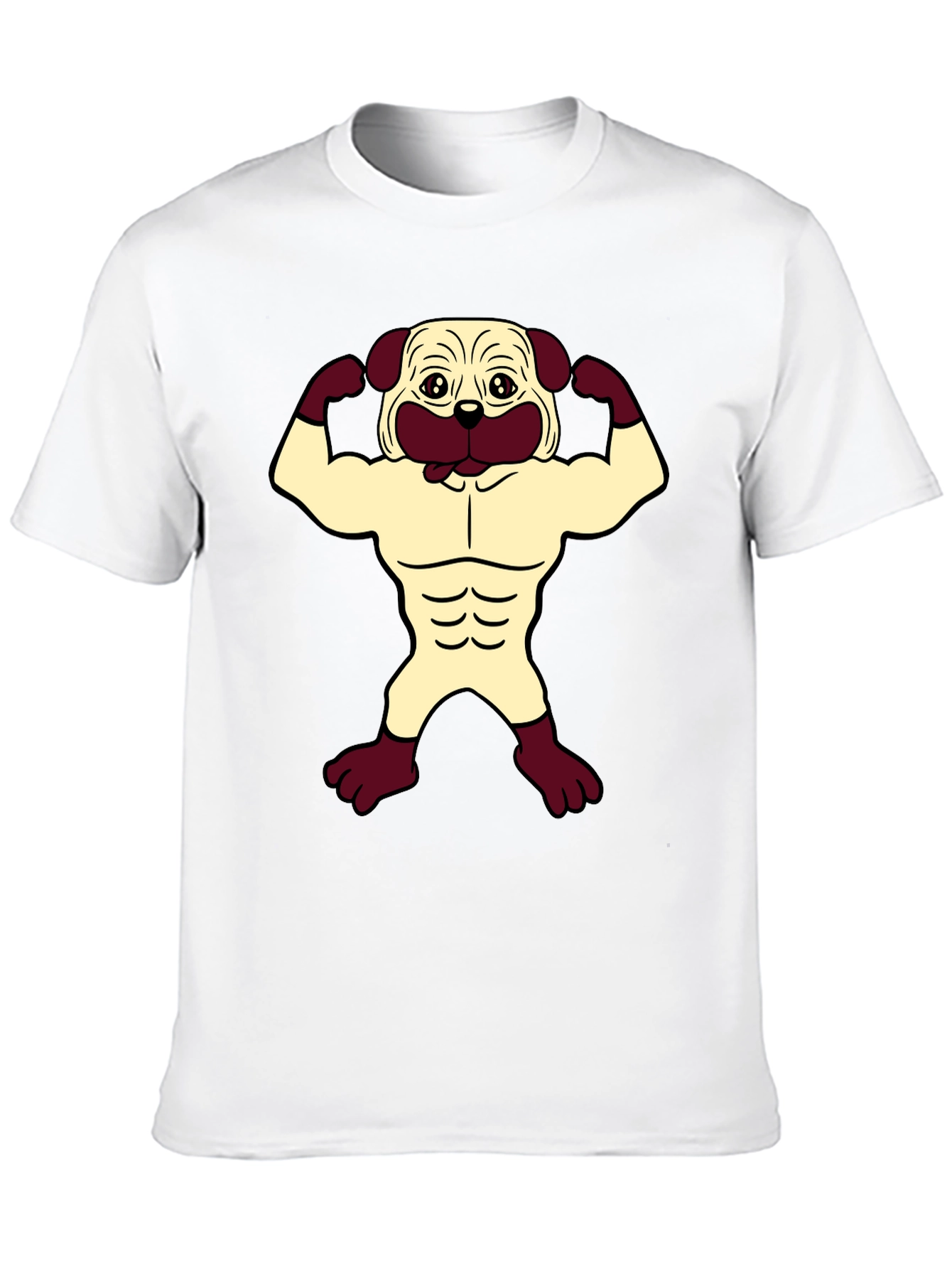 Pug Muscle T-Shirt - Black Graphic Tee