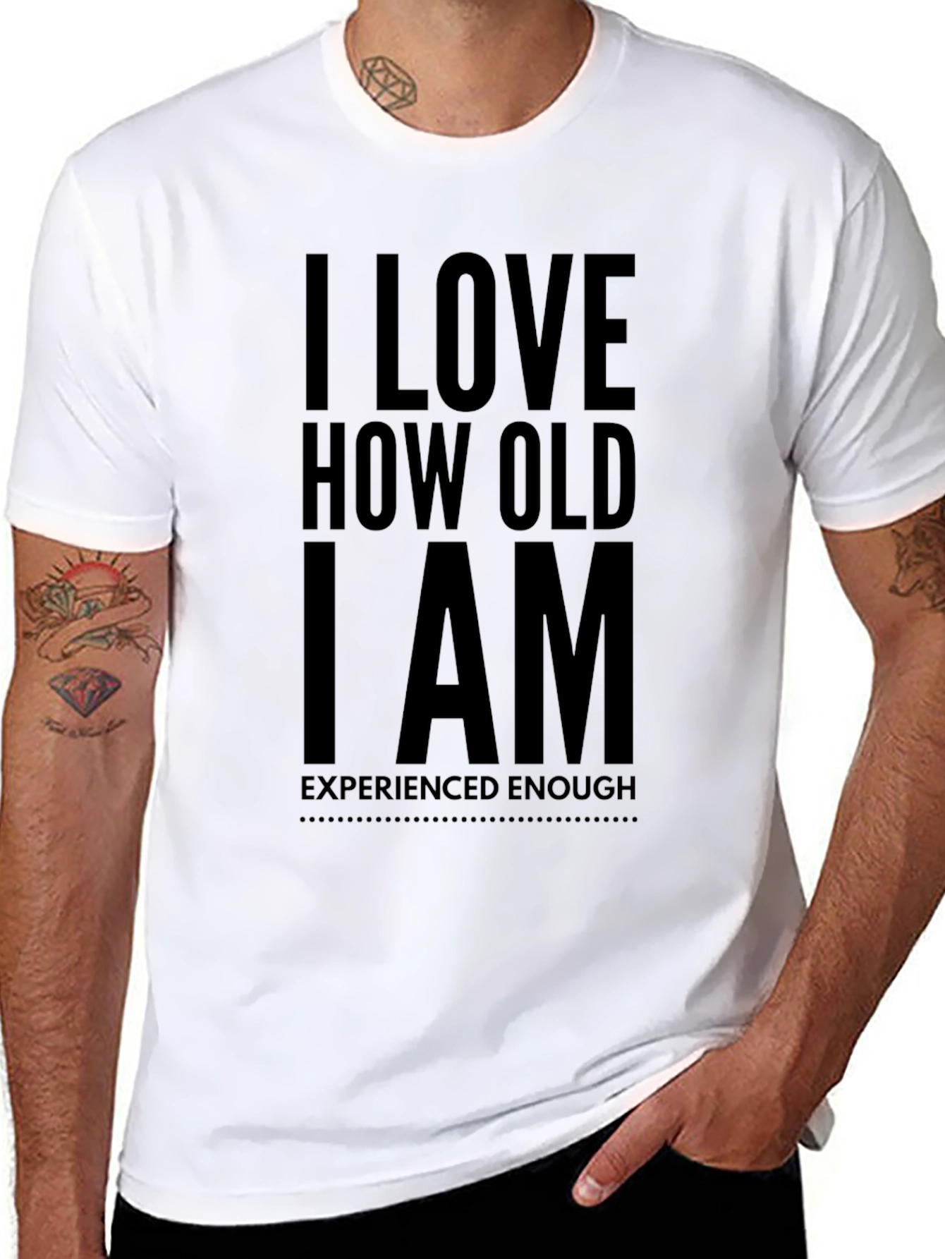 I Love How Old I Am Black T-Shirt