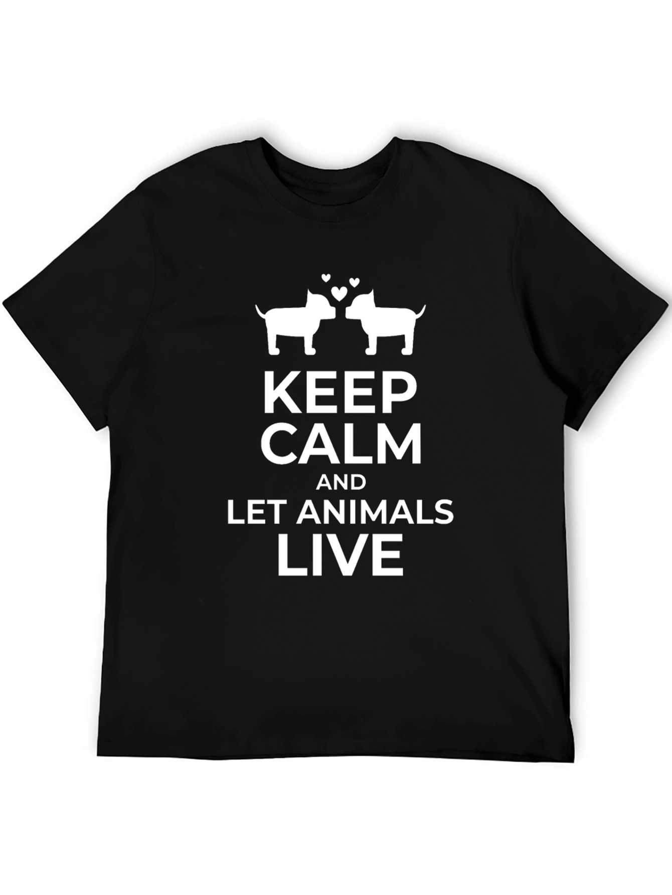 Keep Calm and Let Animals Live Black T-Shirt