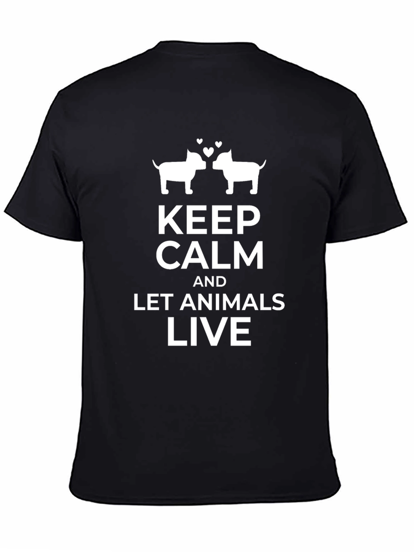 Keep Calm and Let Animals Live Black T-Shirt