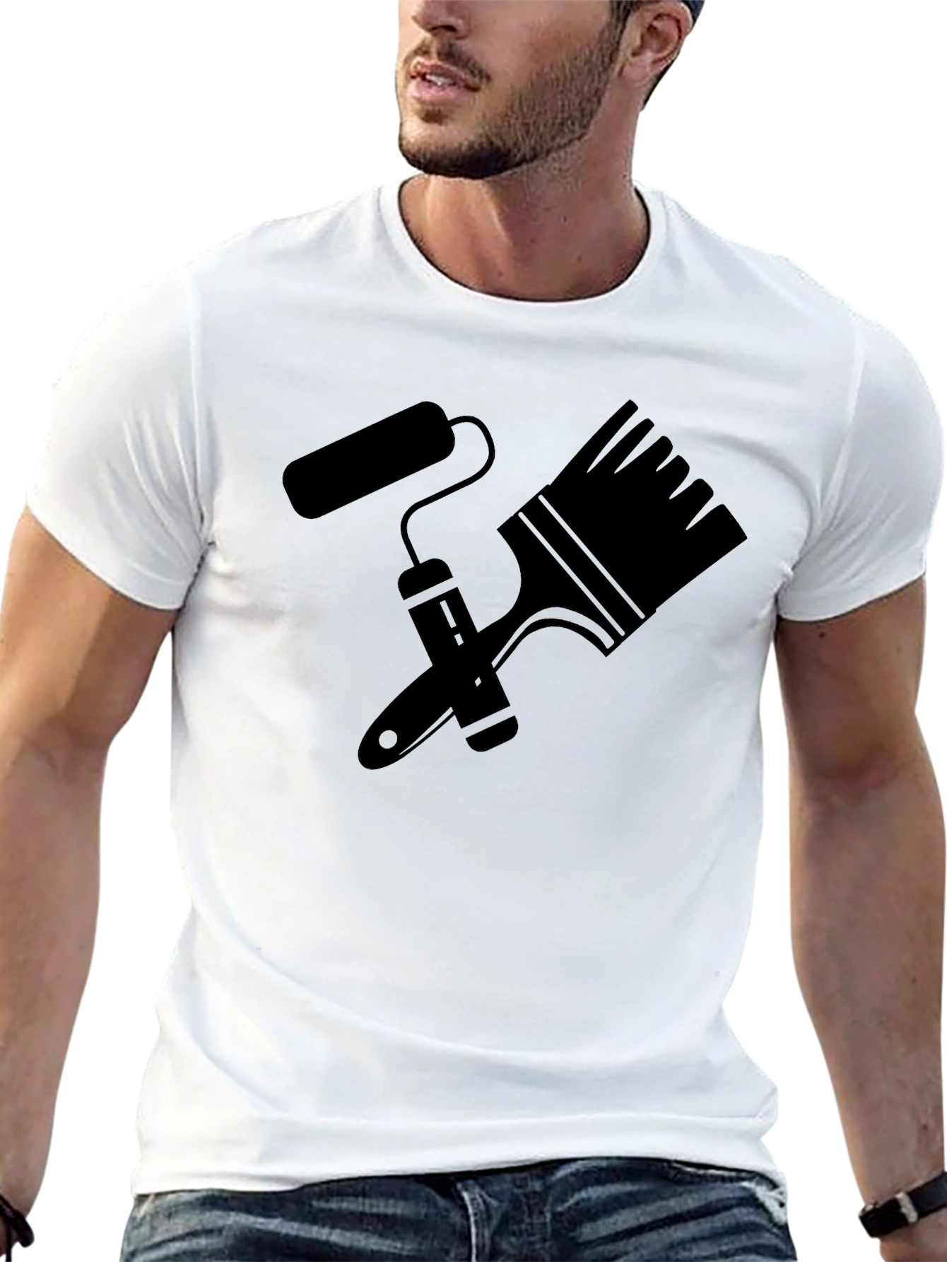 Painters T-Shirt: Brush & Roller Graphic Tee