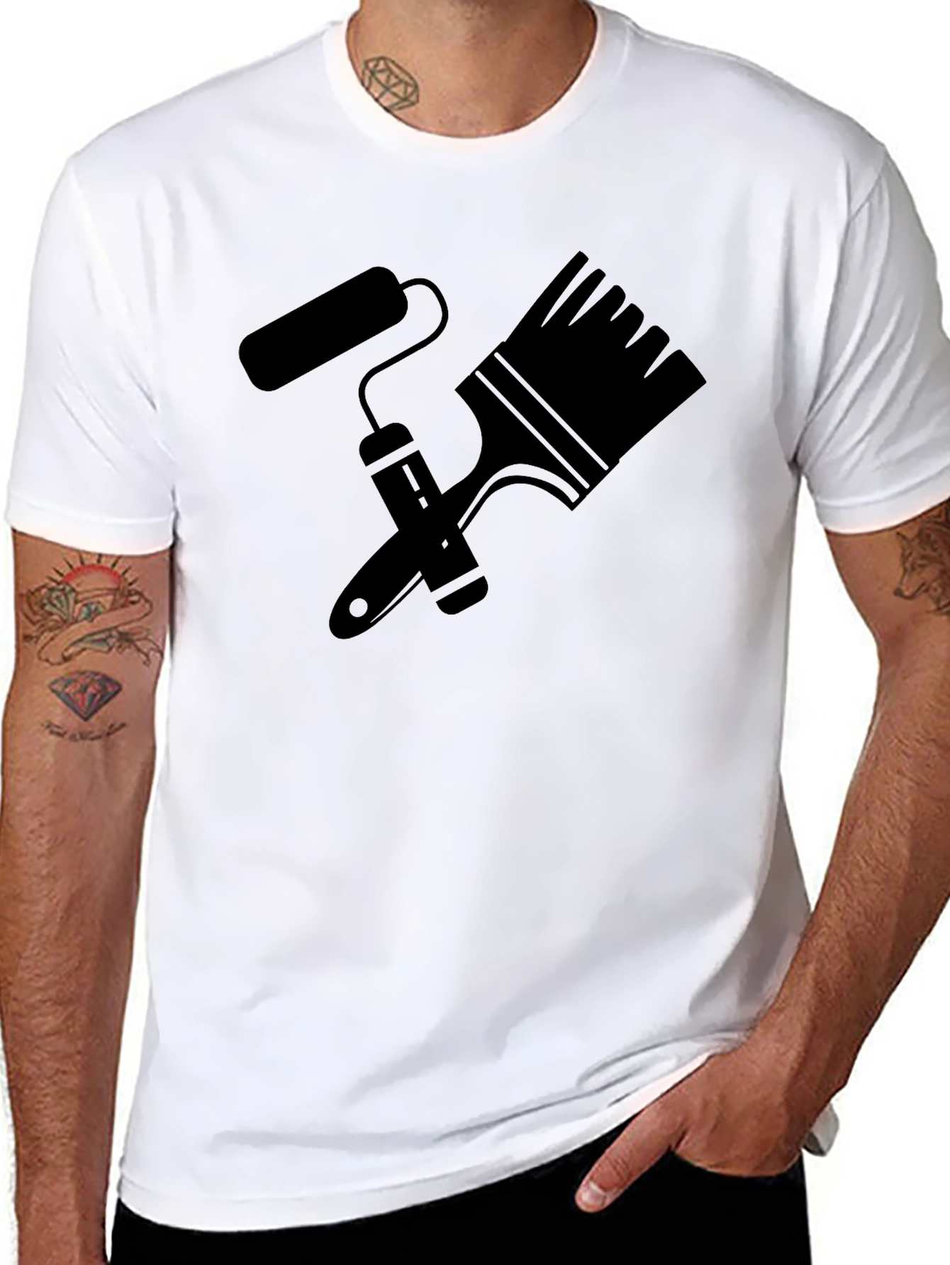 Painters T-Shirt: Brush & Roller Graphic Tee