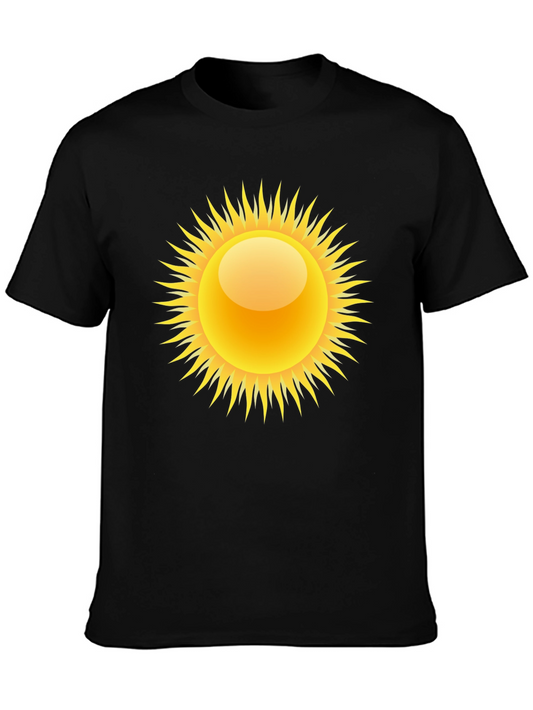 Sun Graphic Black Tee - Stylish Summer Apparel