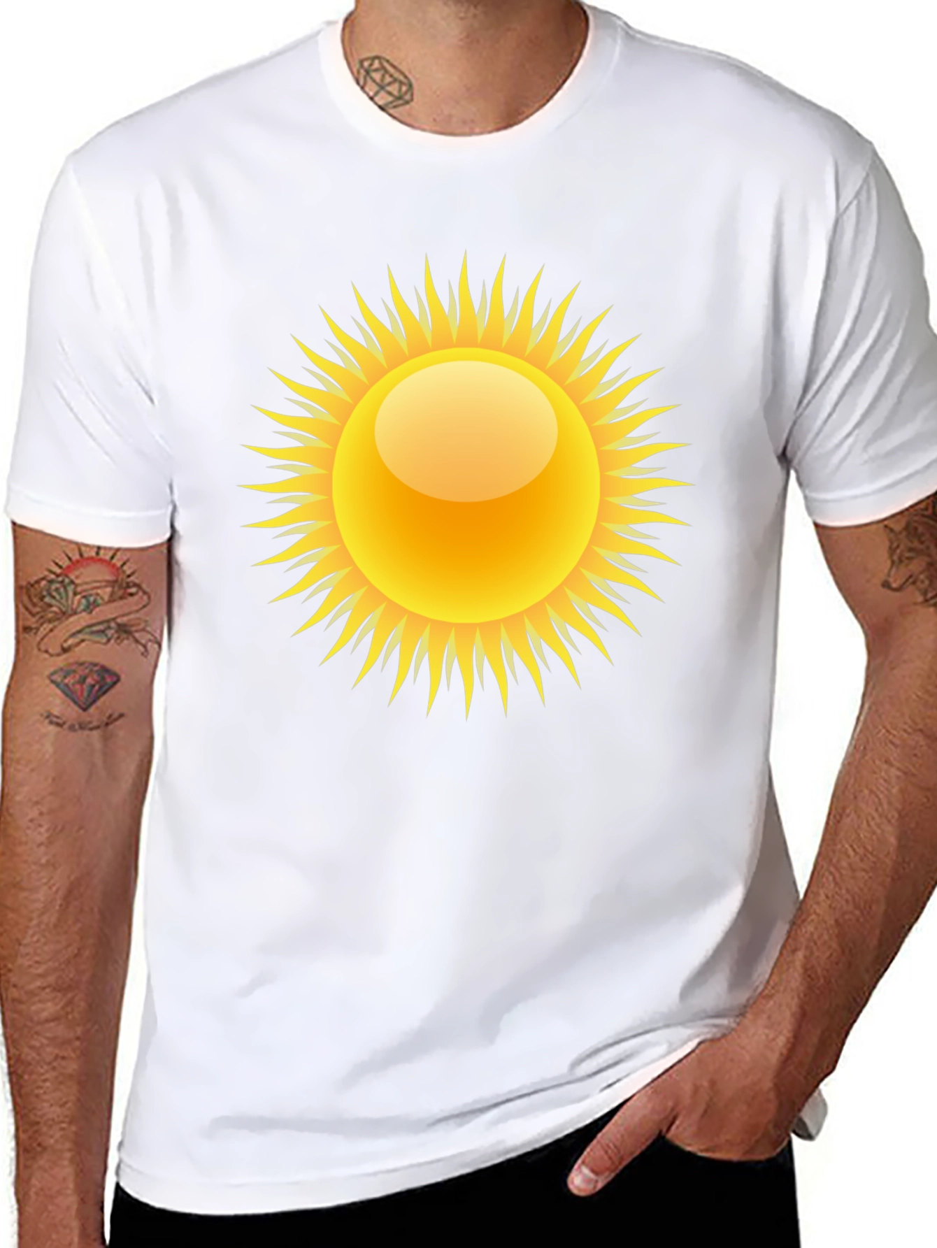 Sun Graphic Black Tee - Stylish Summer Apparel