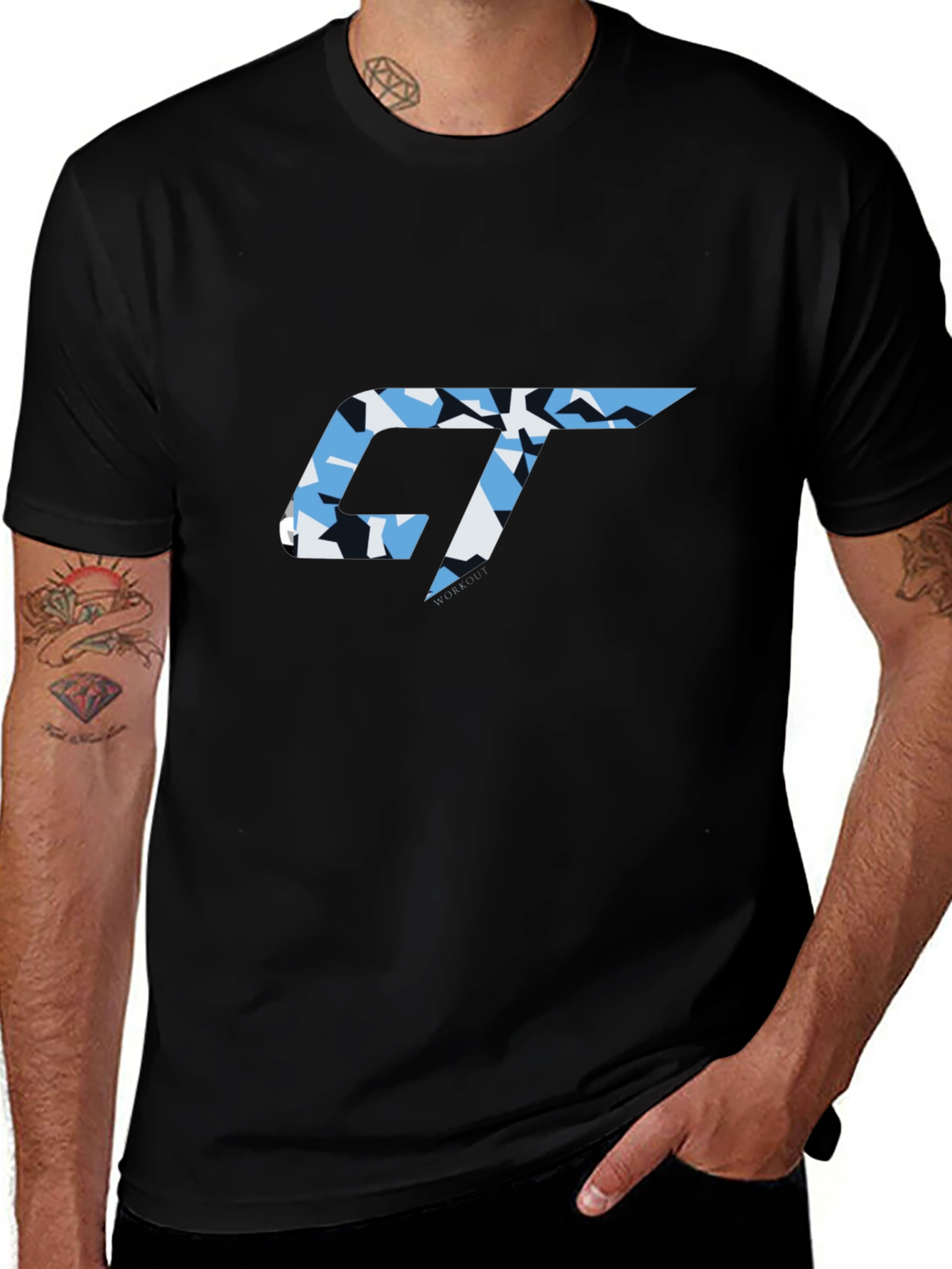 Geometric GT Logo T-Shirt - Modern Camo Design