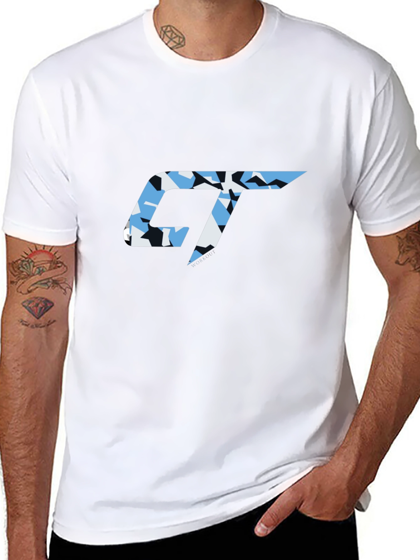 Geometric GT Logo T-Shirt - Modern Camo Design