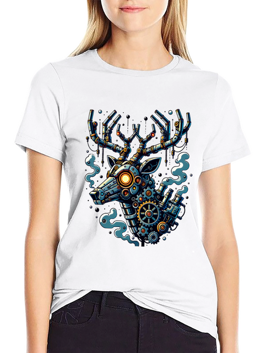 Steampunk Deer Graphic Tee - Unique Design!