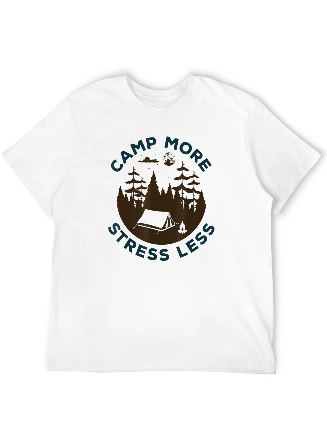 Camp More Stress Less Graphic T-Shirt