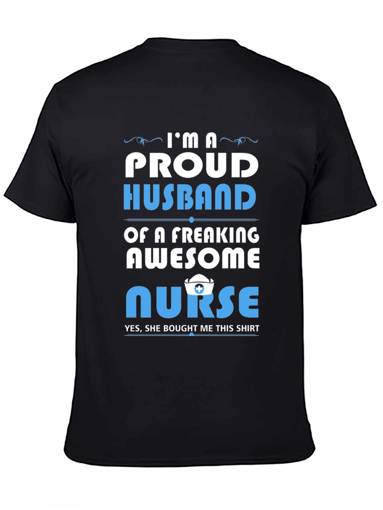 Proud Husband Awesome Nurse Graphic Tee