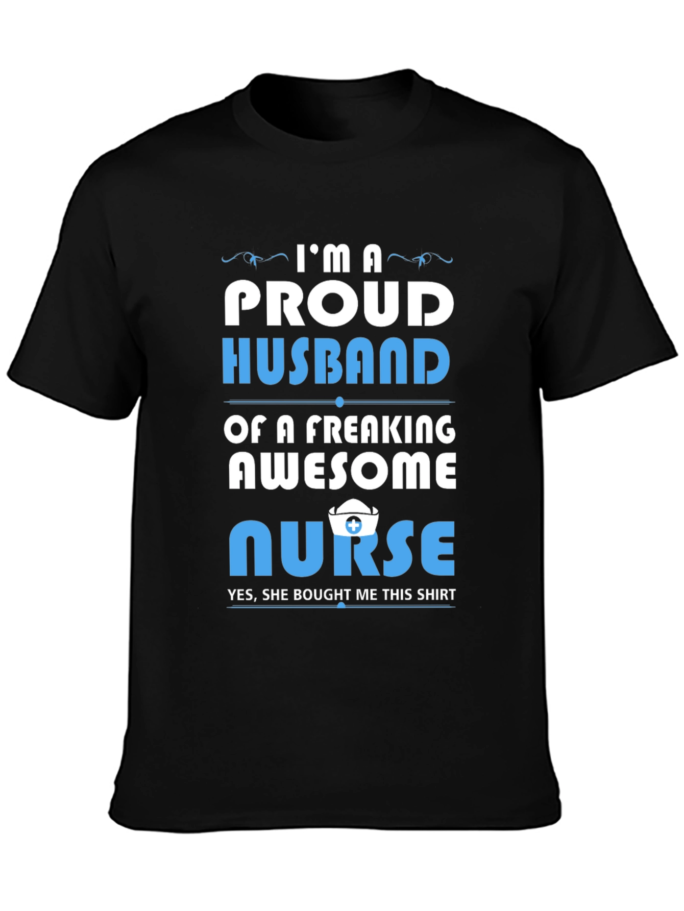 Proud Husband Awesome Nurse Graphic Tee