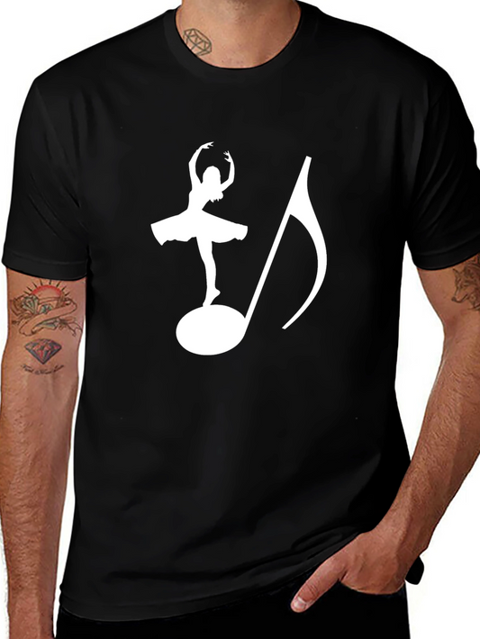 Ballerina & Music Note Graphic T-Shirt