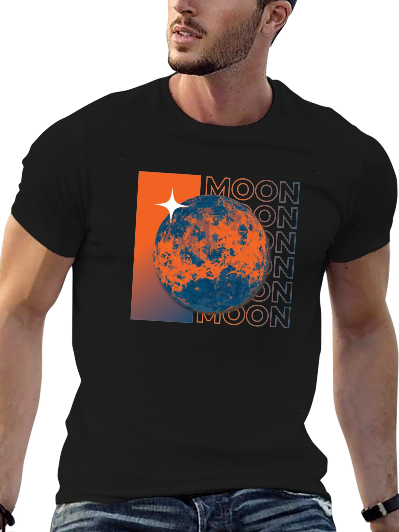 Moon Graphic Tee - Space Inspired Design