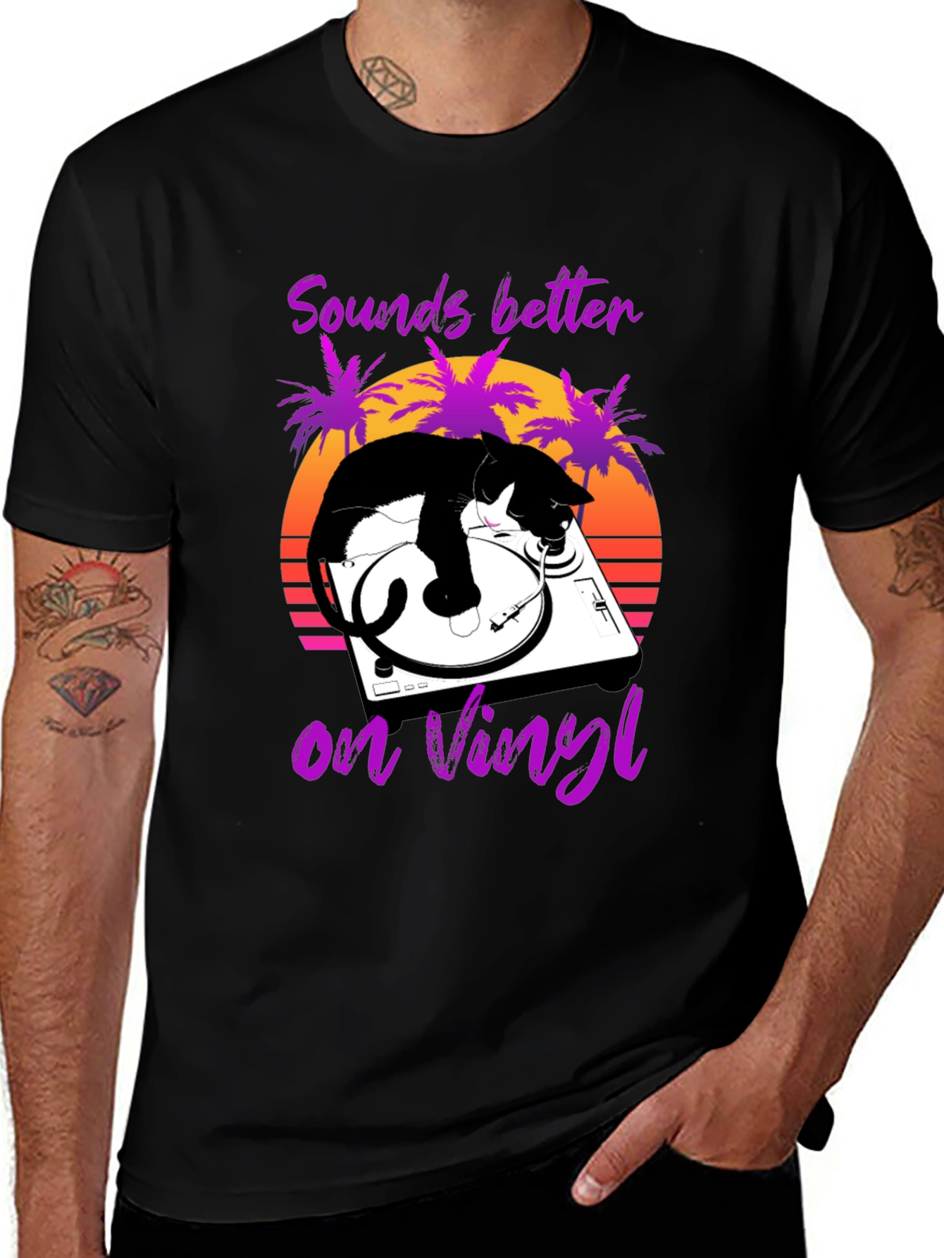Sounds Better on Vinyl Cat Graphic Tee