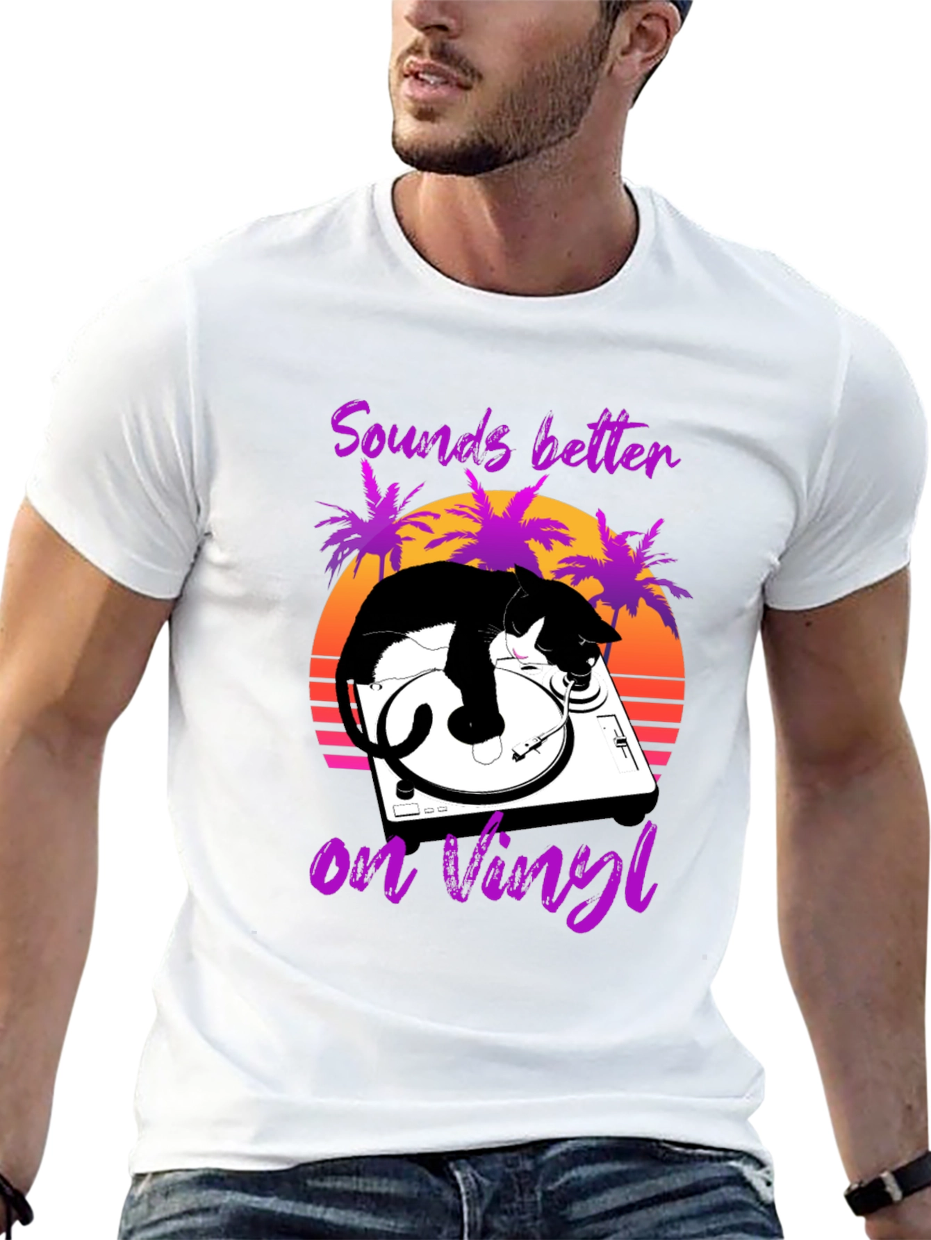 Sounds Better on Vinyl Cat Graphic Tee