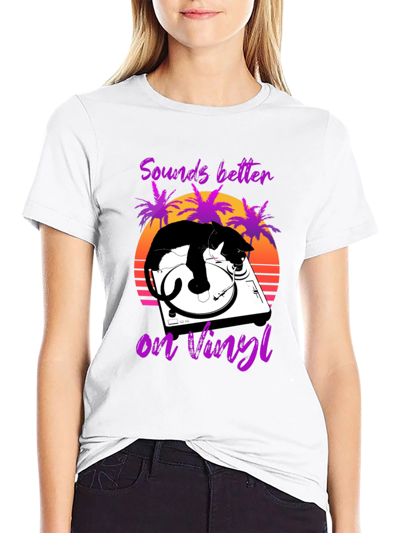 Sounds Better on Vinyl Cat Graphic Tee