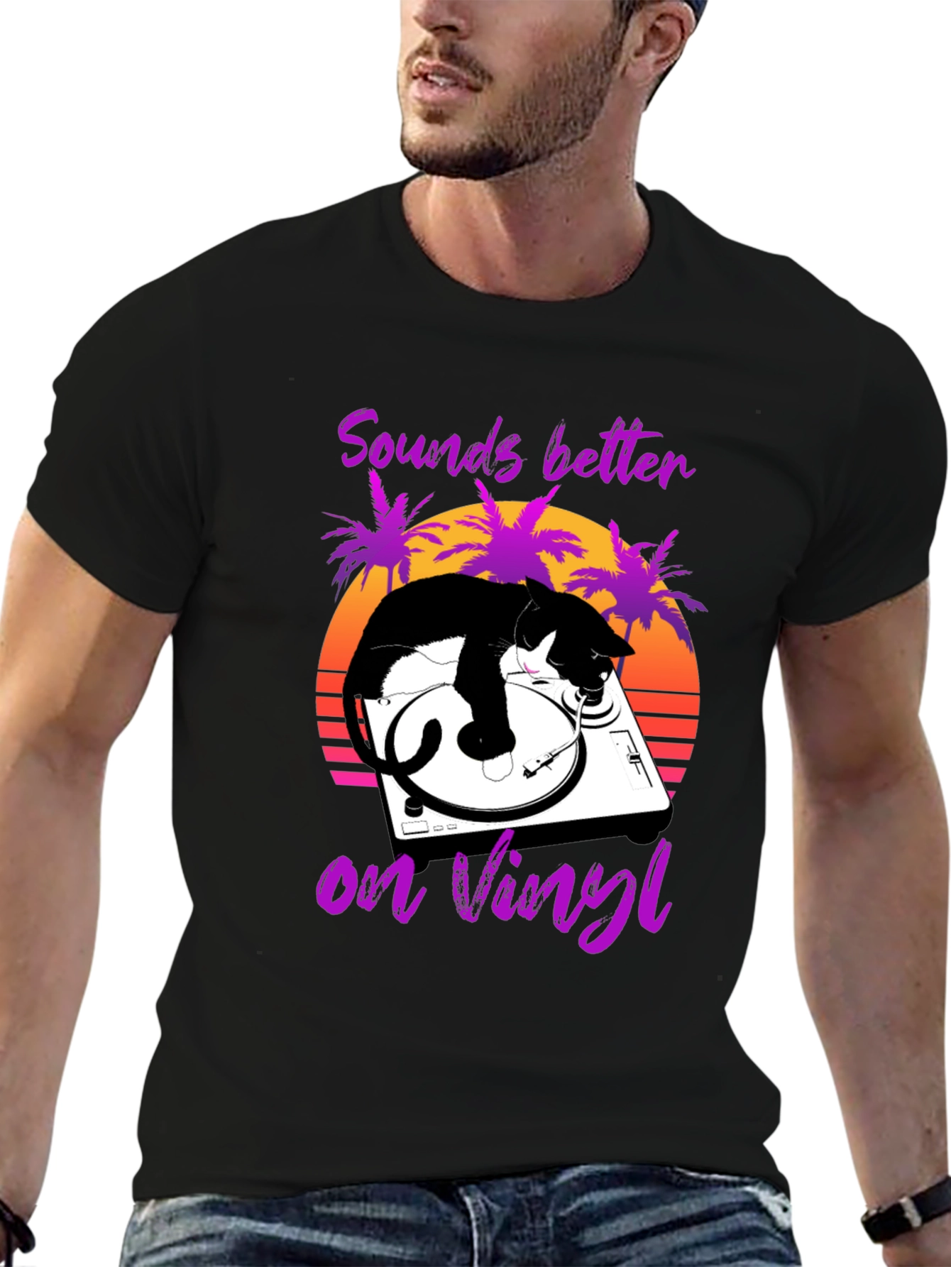 Sounds Better on Vinyl Cat Graphic Tee