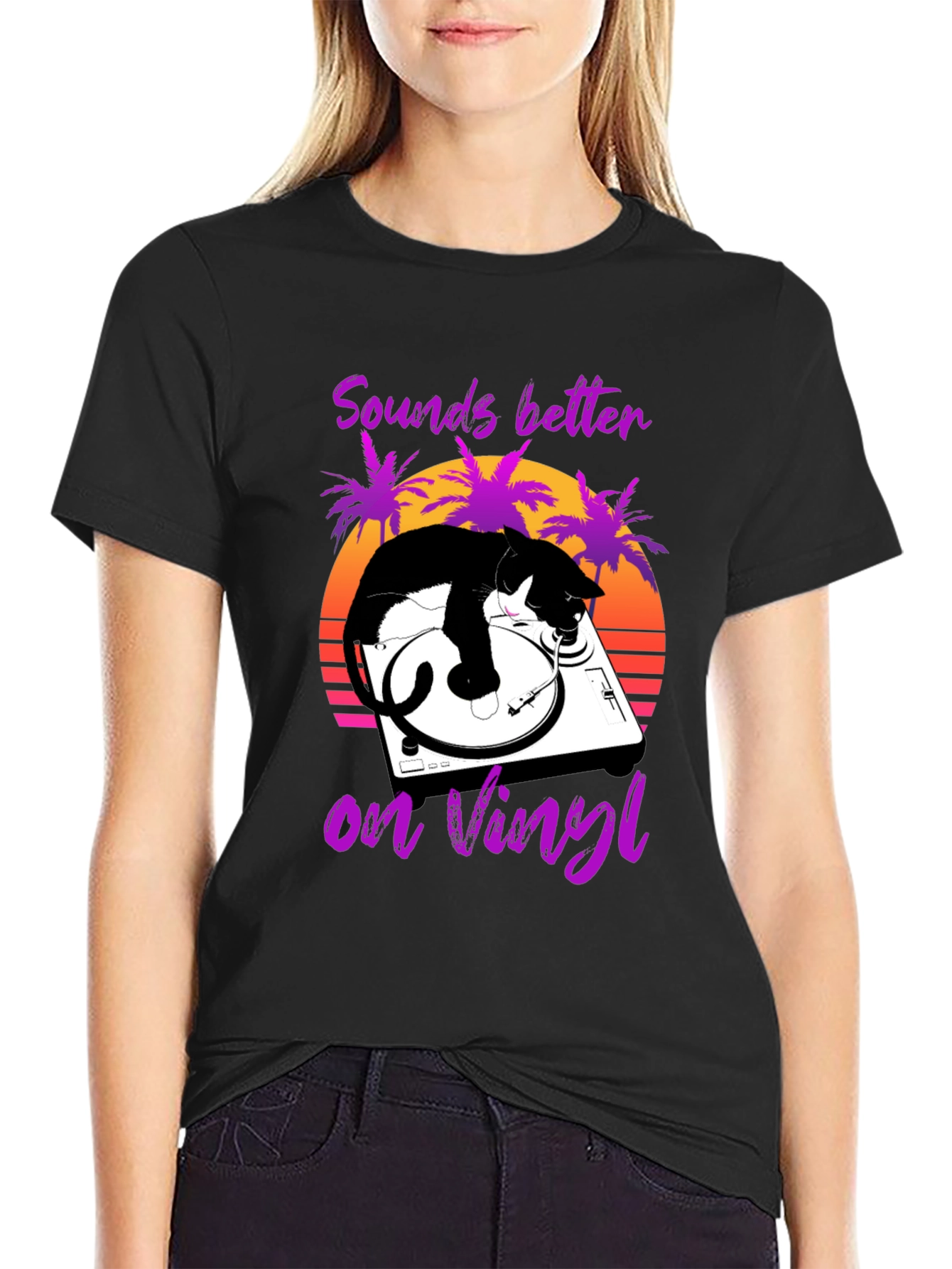 Sounds Better on Vinyl Cat Graphic Tee