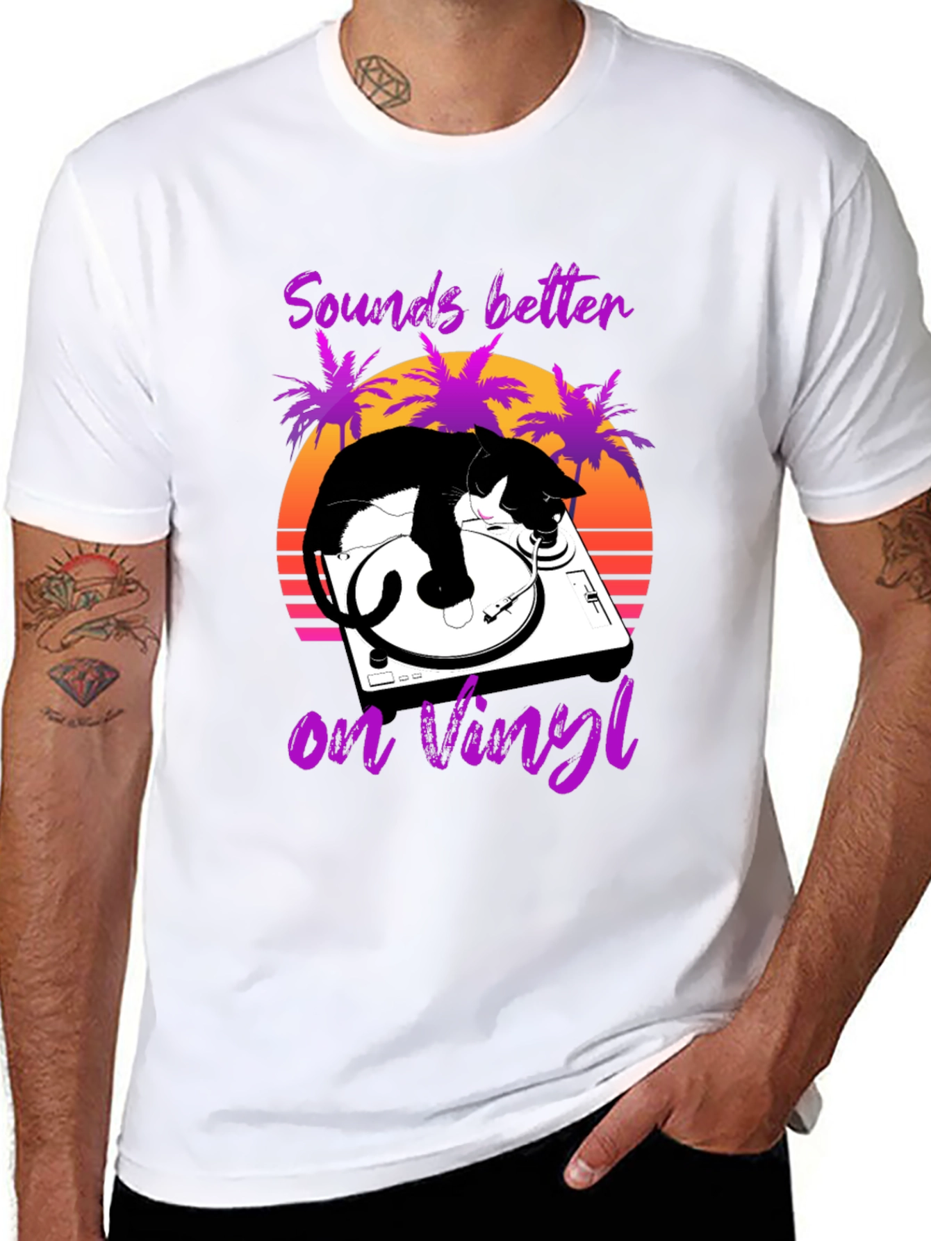 Sounds Better on Vinyl Cat Graphic Tee