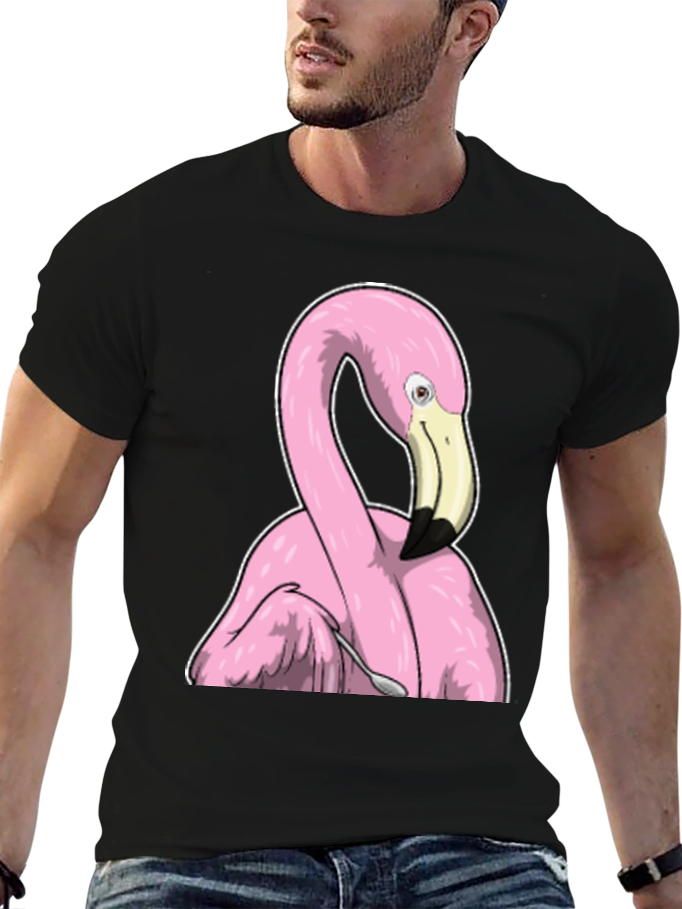 Funny Flamingo Spooning T-Shirt - Unique Graphic Tee