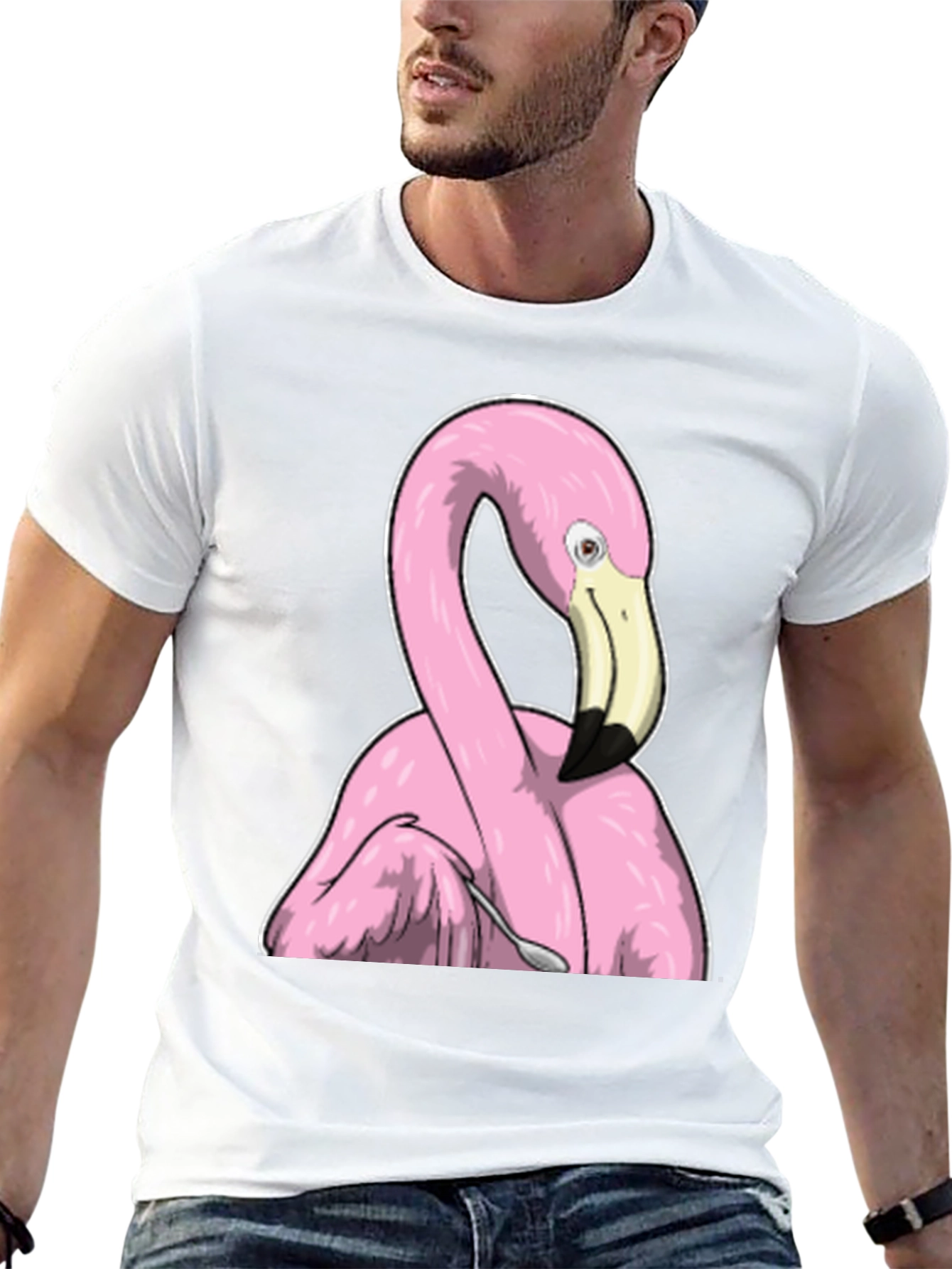 Funny Flamingo Spooning T-Shirt - Unique Graphic Tee