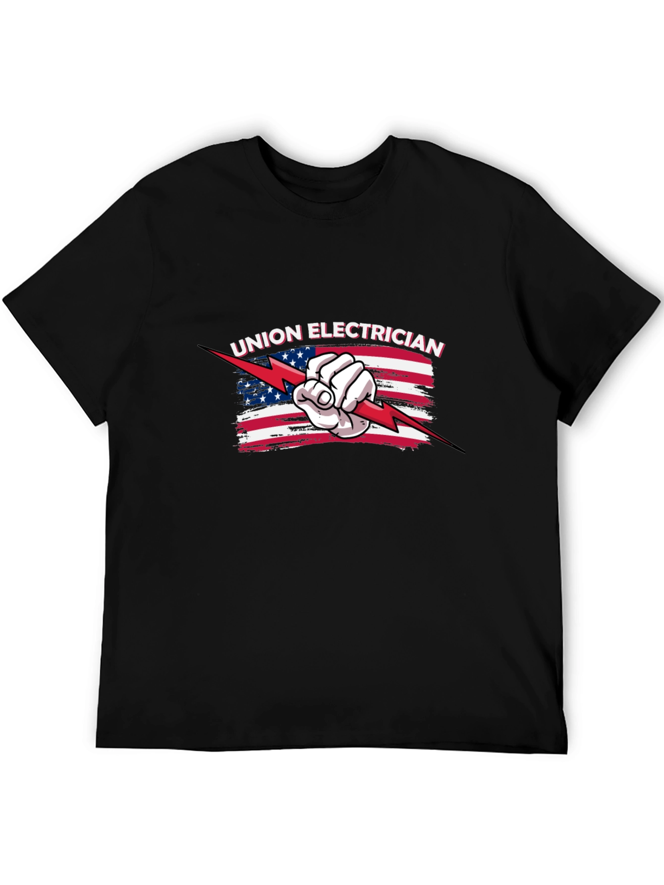 Union Electrician USA Flag Graphic T-Shirt