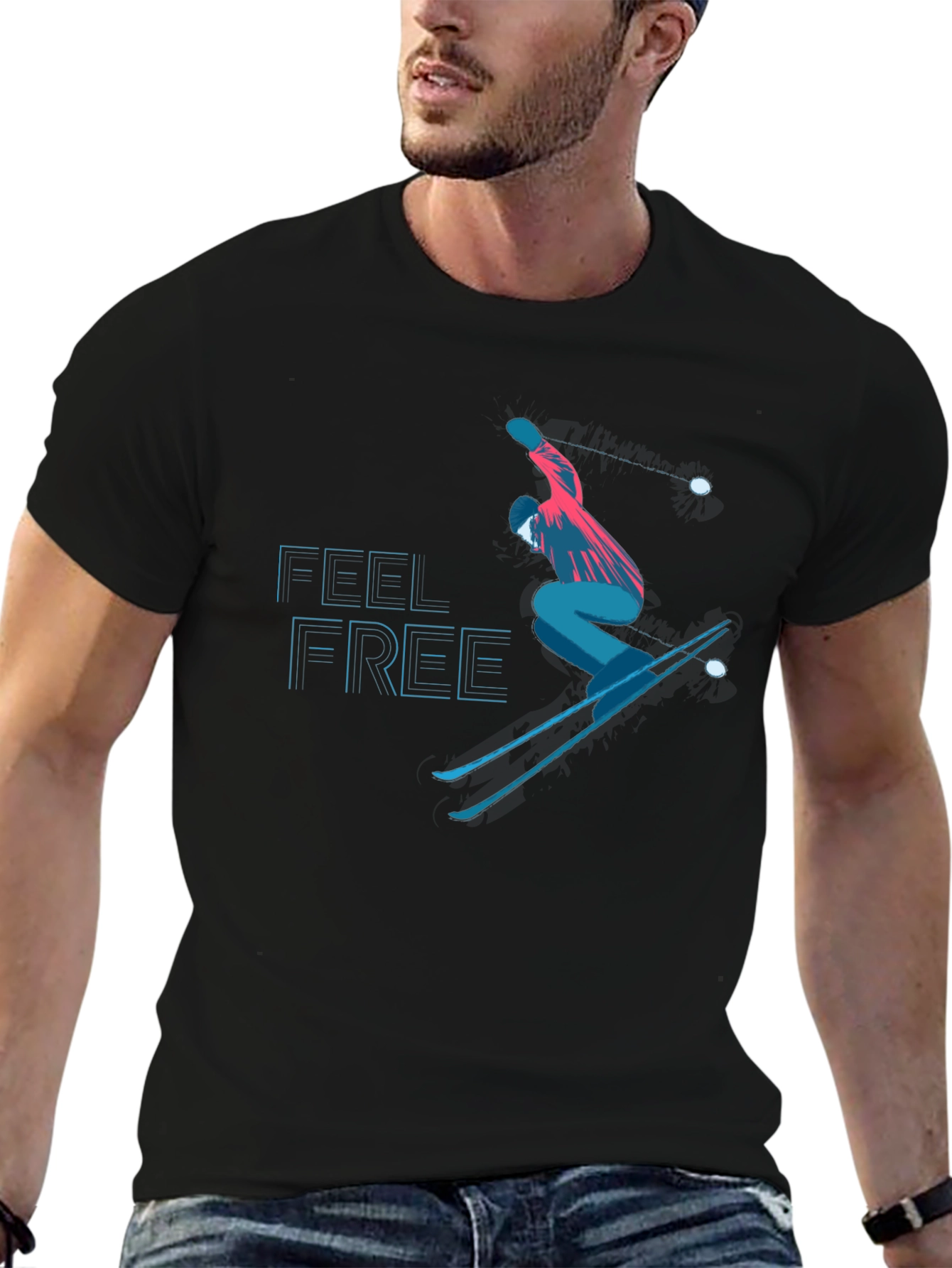 Feel Free Skiing Graphic Tee