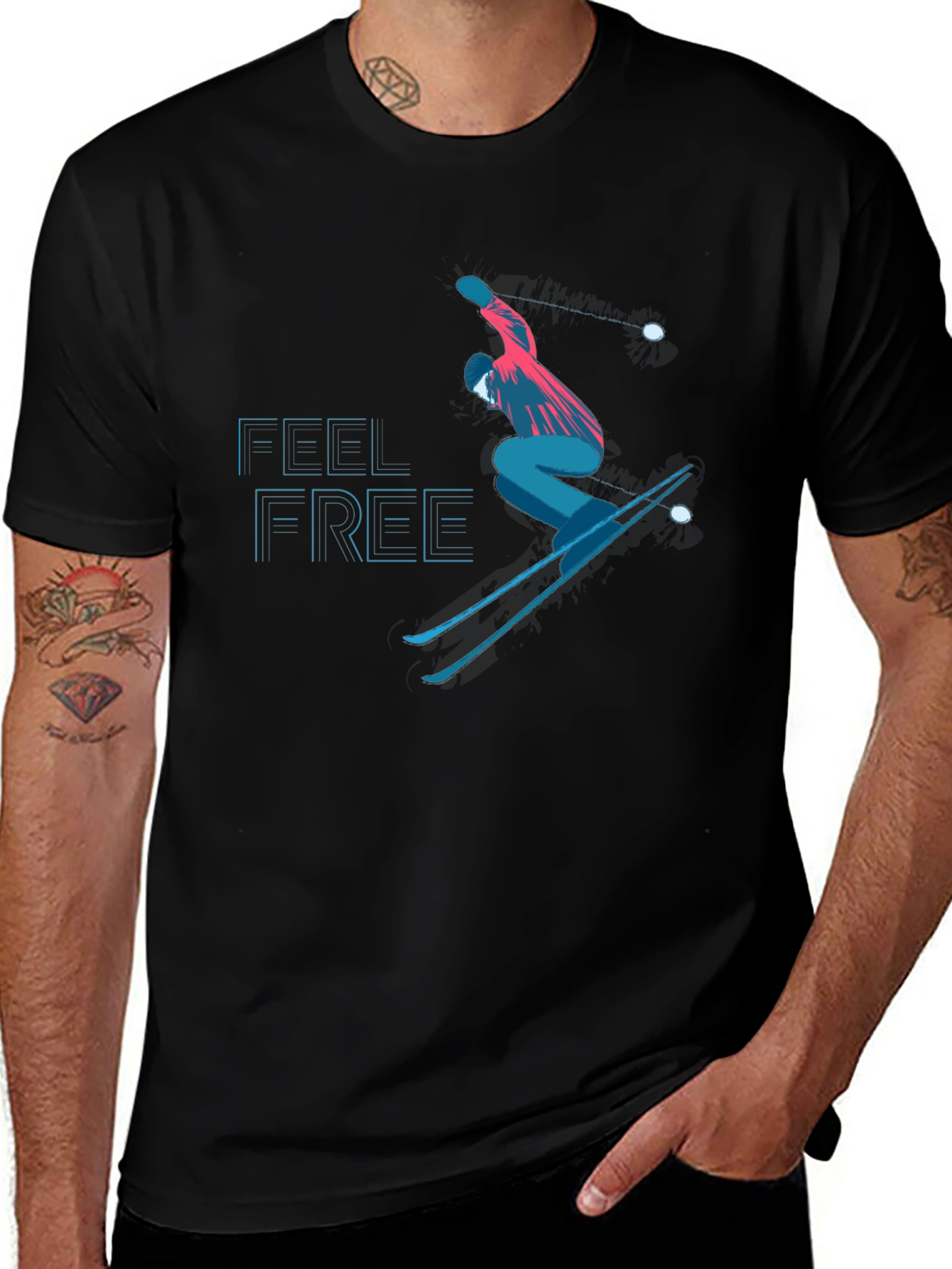 Feel Free Skiing Graphic Tee