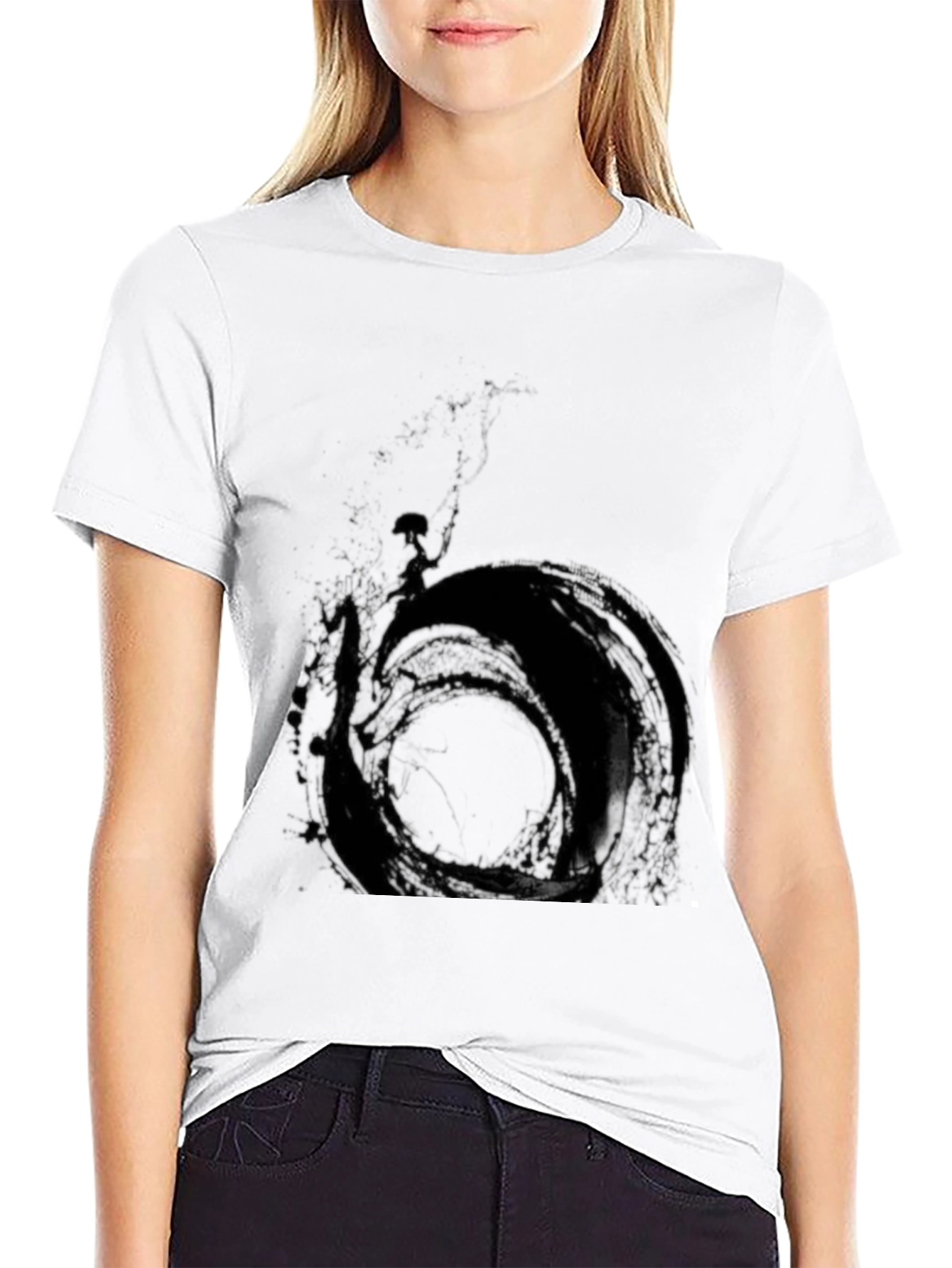 Abstract Black Graphic T-Shirt - Modern Art Tee