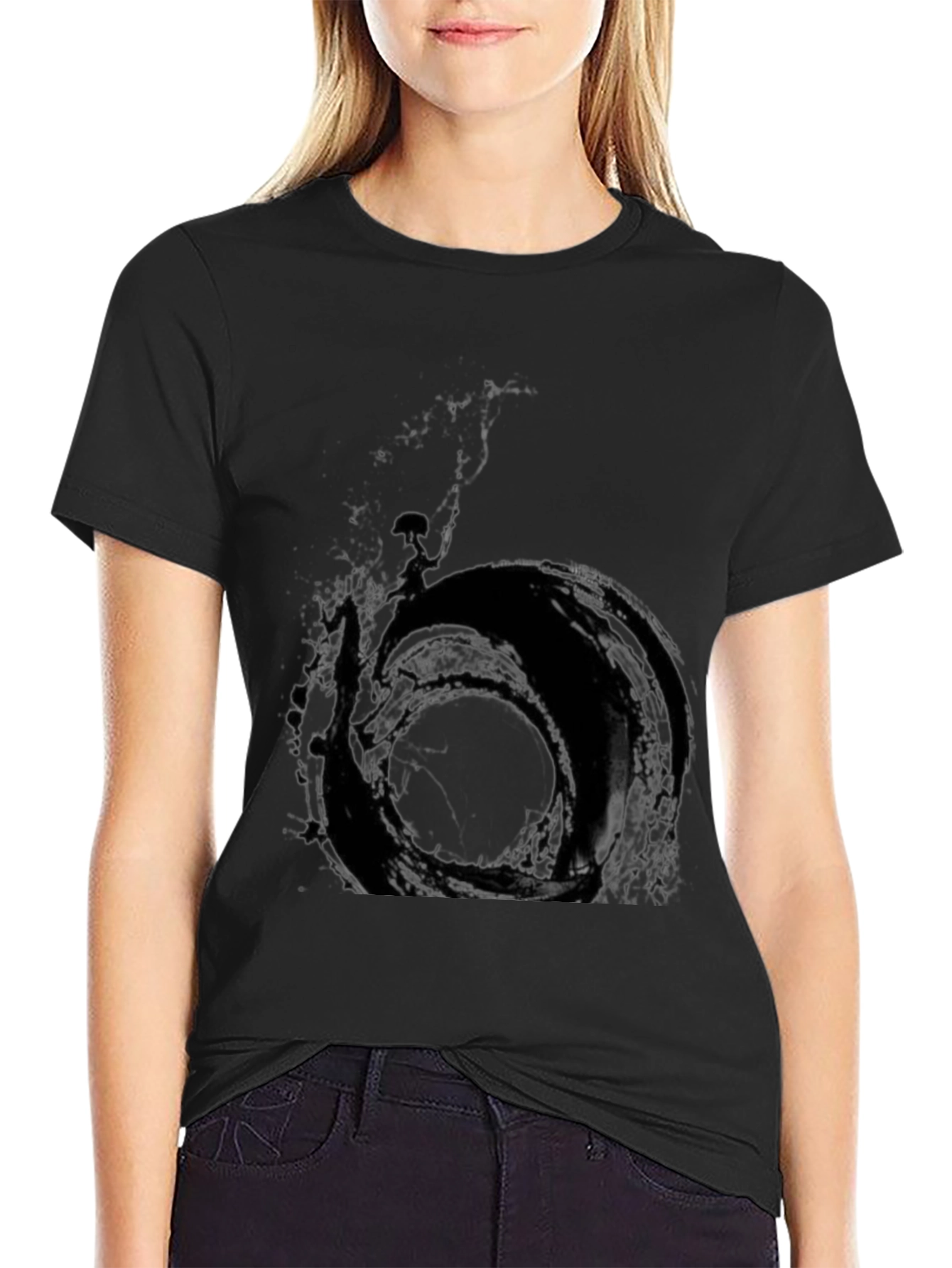 Abstract Black Graphic T-Shirt - Modern Art Tee