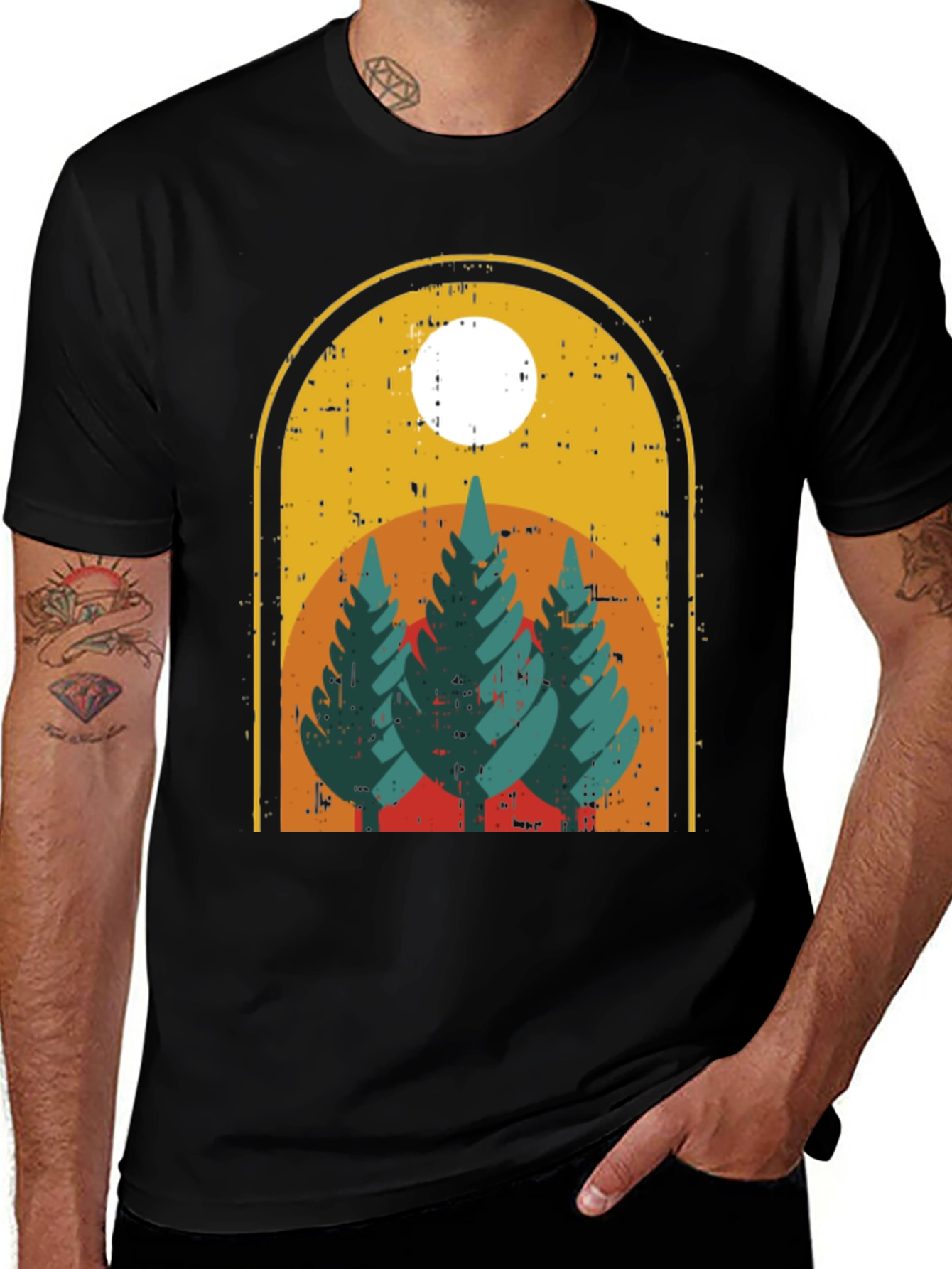 Retro Mountain Scene Graphic Tee