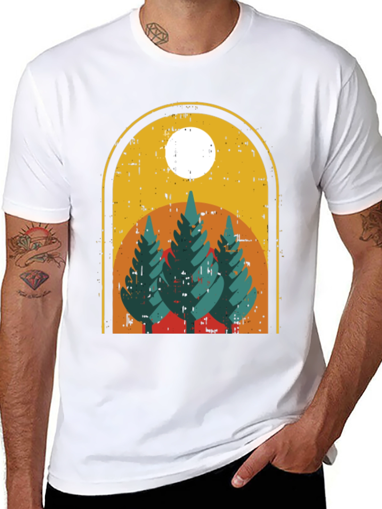Retro Mountain Scene Graphic Tee
