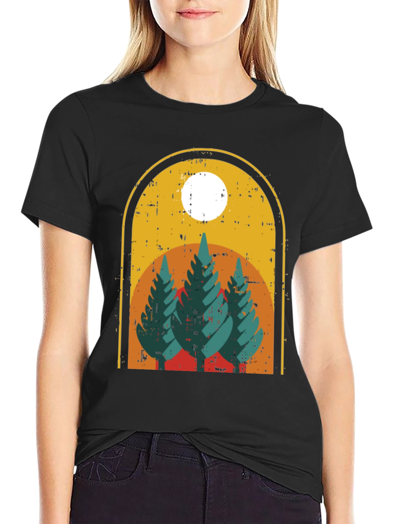 Retro Mountain Scene Graphic Tee