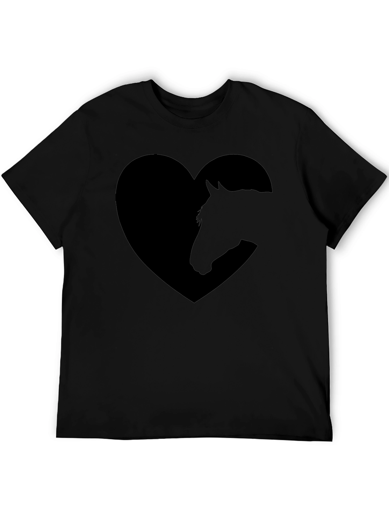 Horse Heart Graphic Black T-Shirt