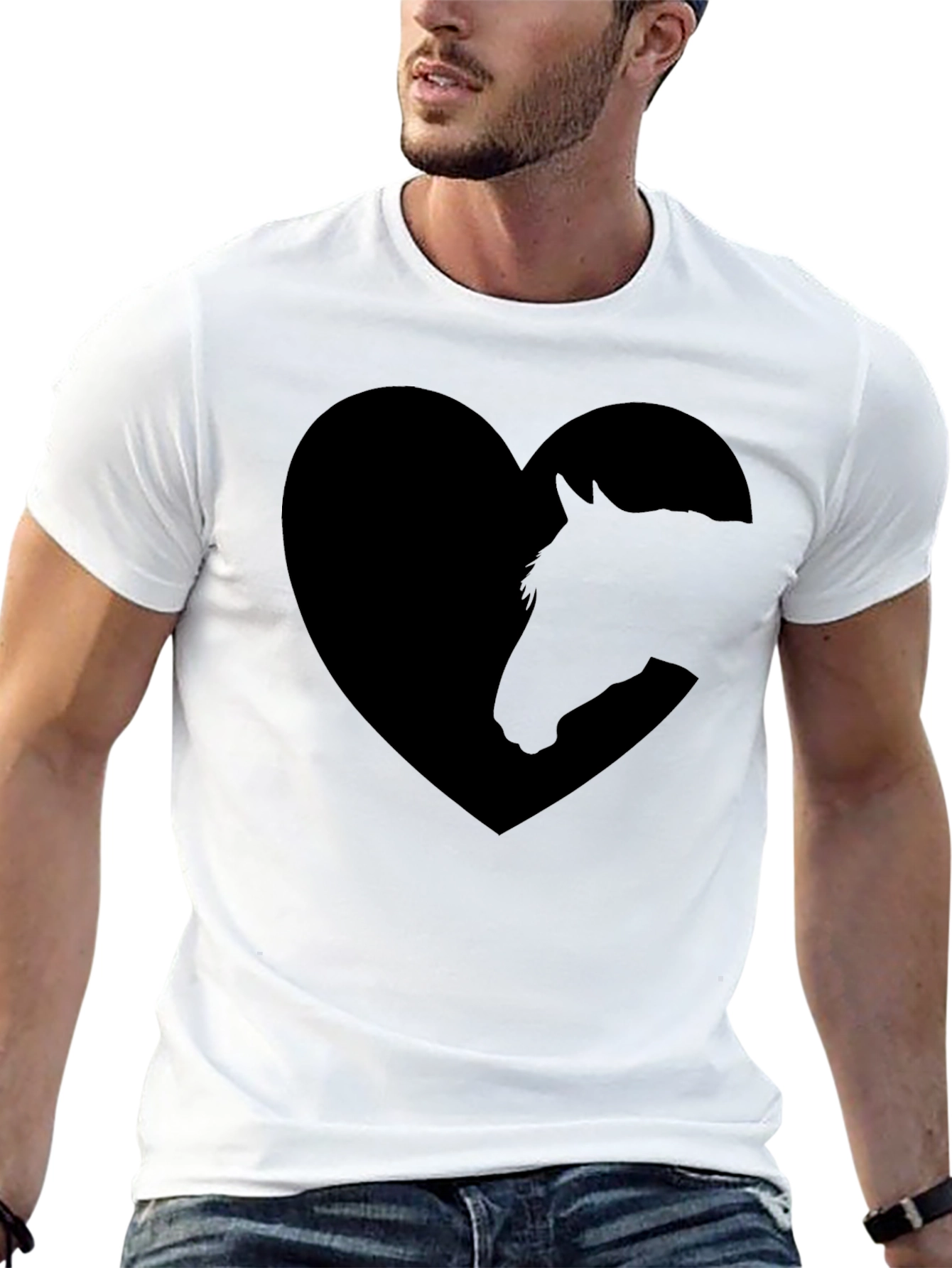 Horse Heart Graphic Black T-Shirt