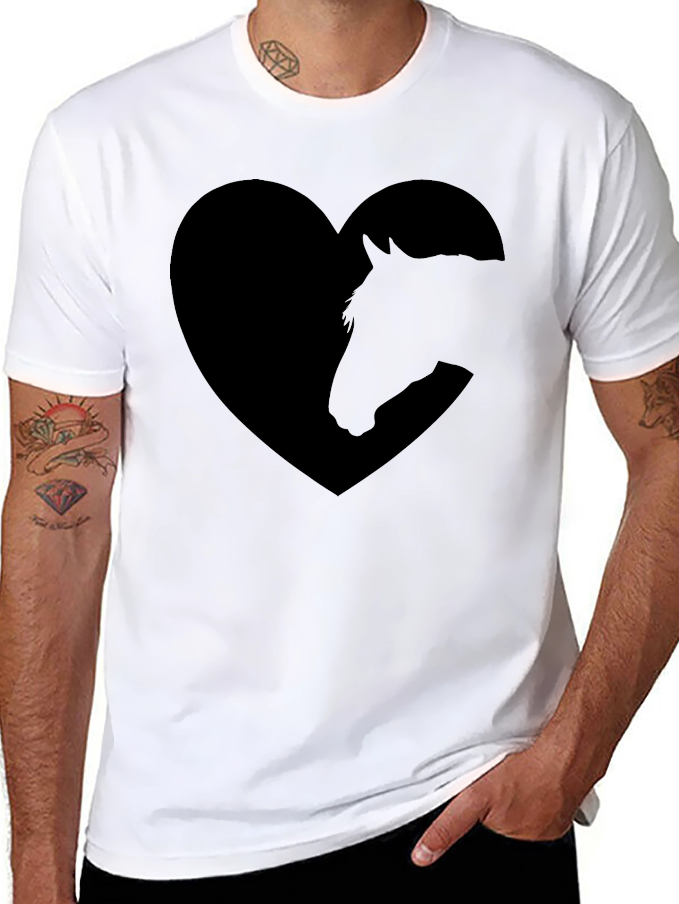 Horse Heart Graphic Black T-Shirt