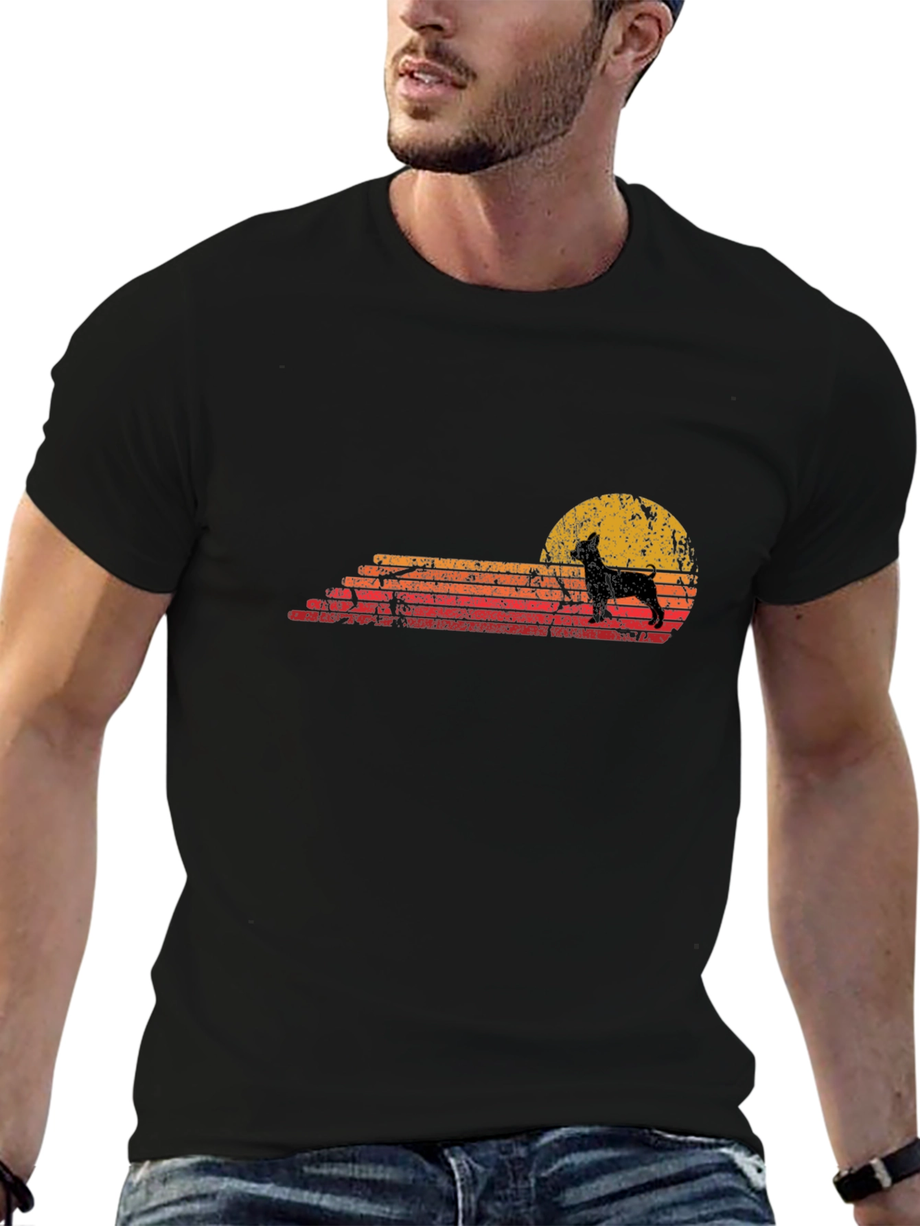 Retro Dog Silhouette Graphic Tee