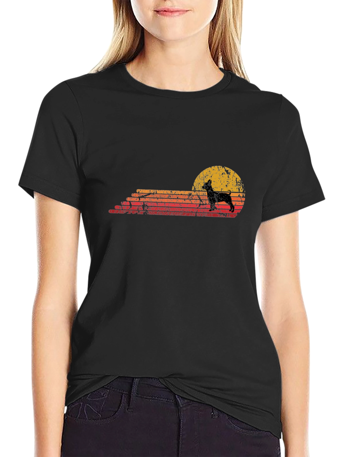 Retro Dog Silhouette Graphic Tee