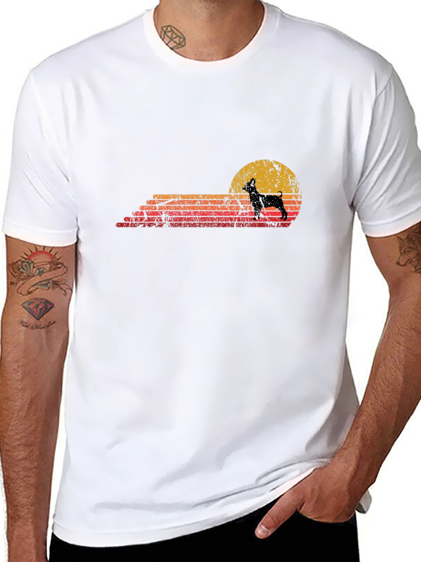 Retro Dog Silhouette Graphic Tee